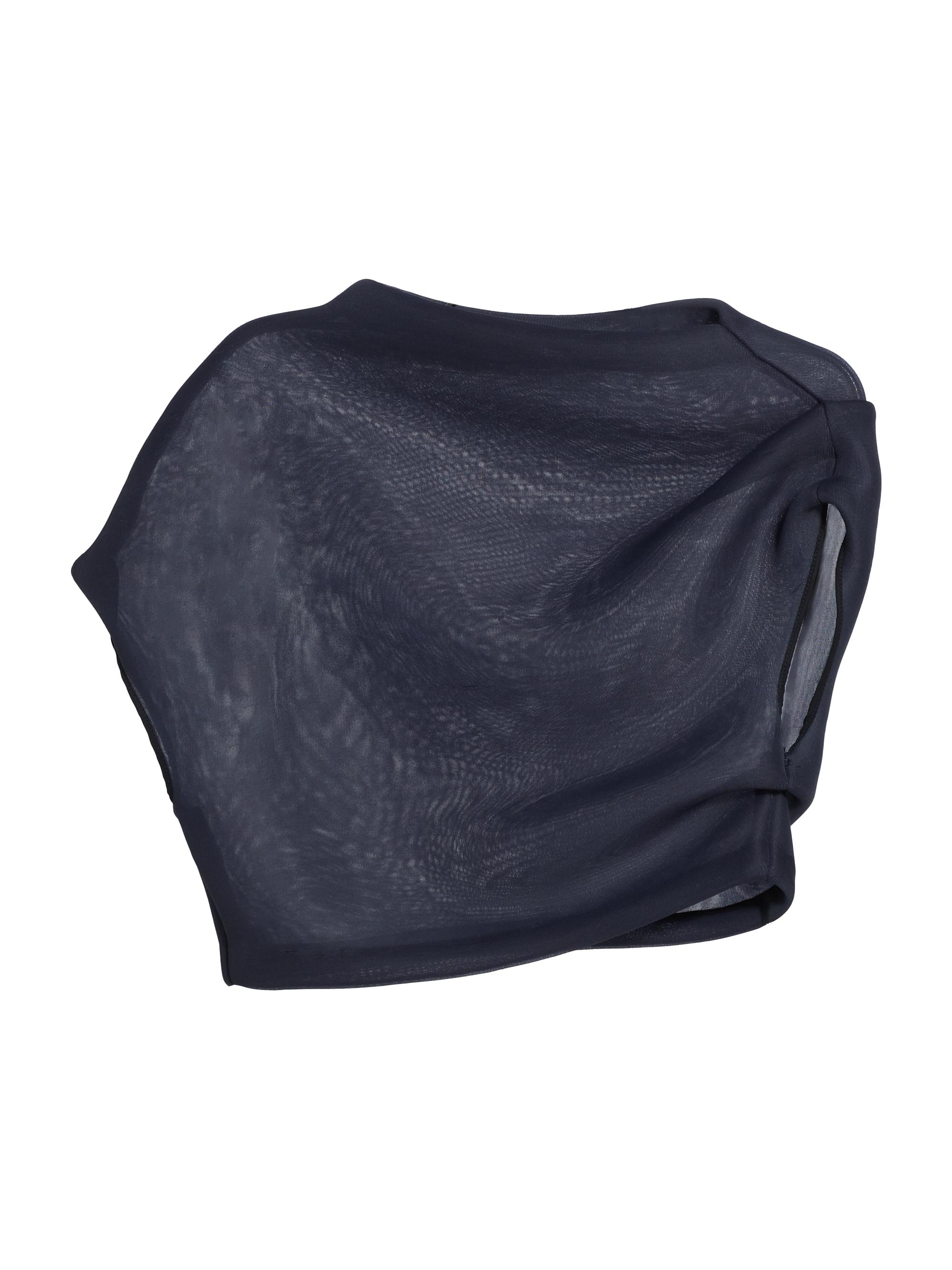 Brandon Maxwell Women's Helene Draped Crop Top - Navy