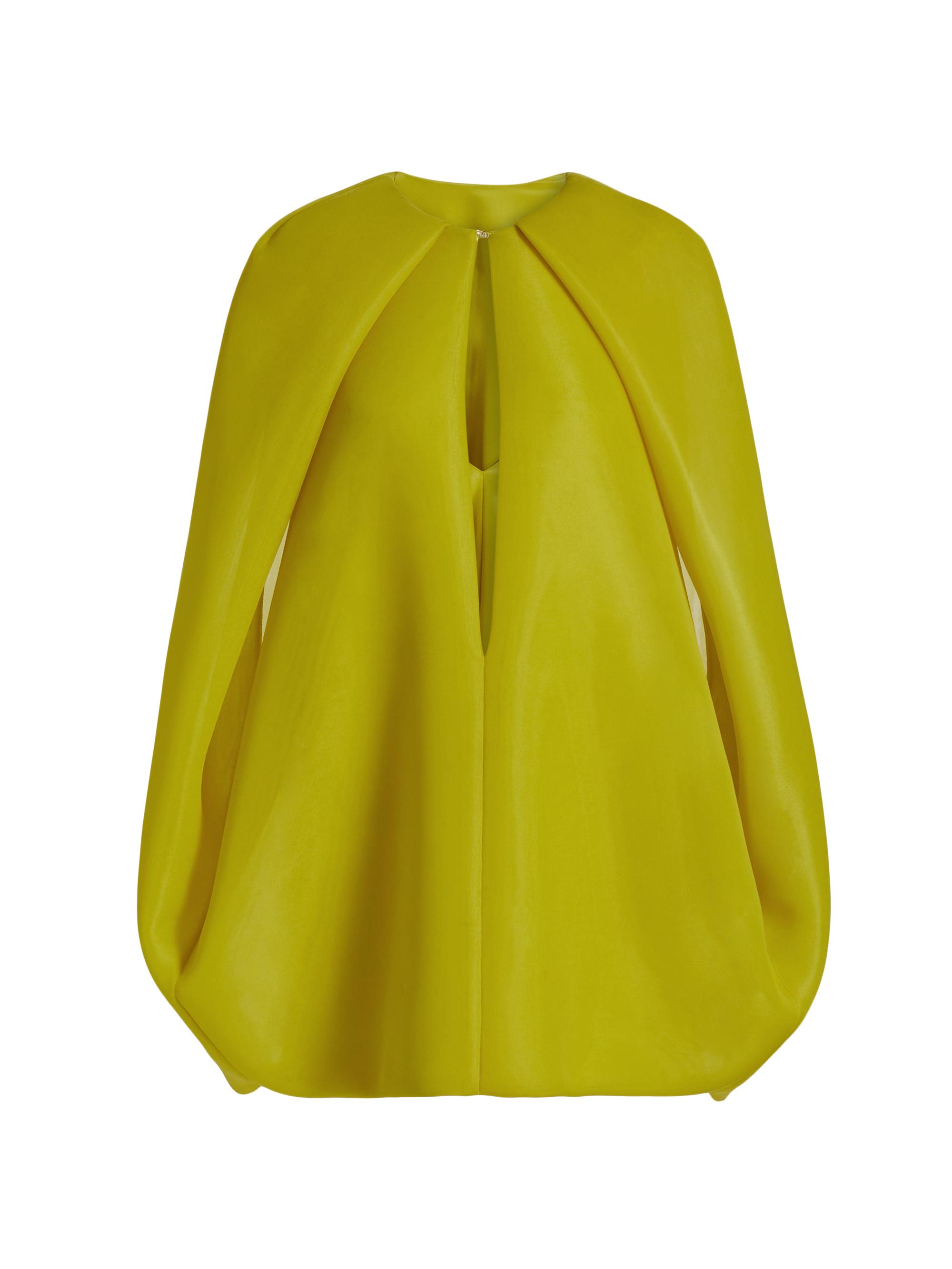 Brandon Maxwell Women's The Juniper Plunging V-Cut Out Cape Minidress - Olive Oil