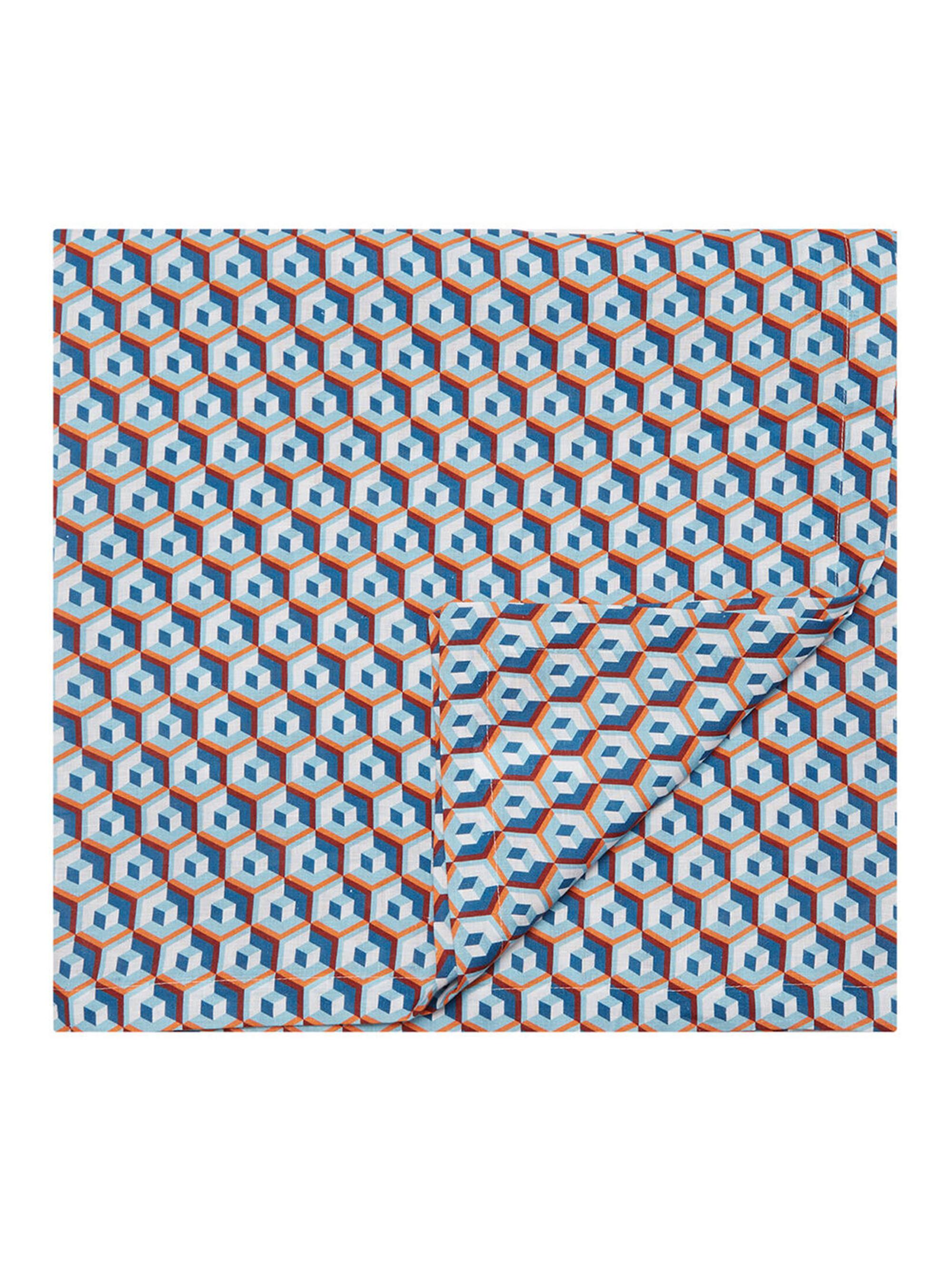 La DoubleJ Large Tablecloth (71''x 138'') - Cubo Giallo Fuxsia Blue