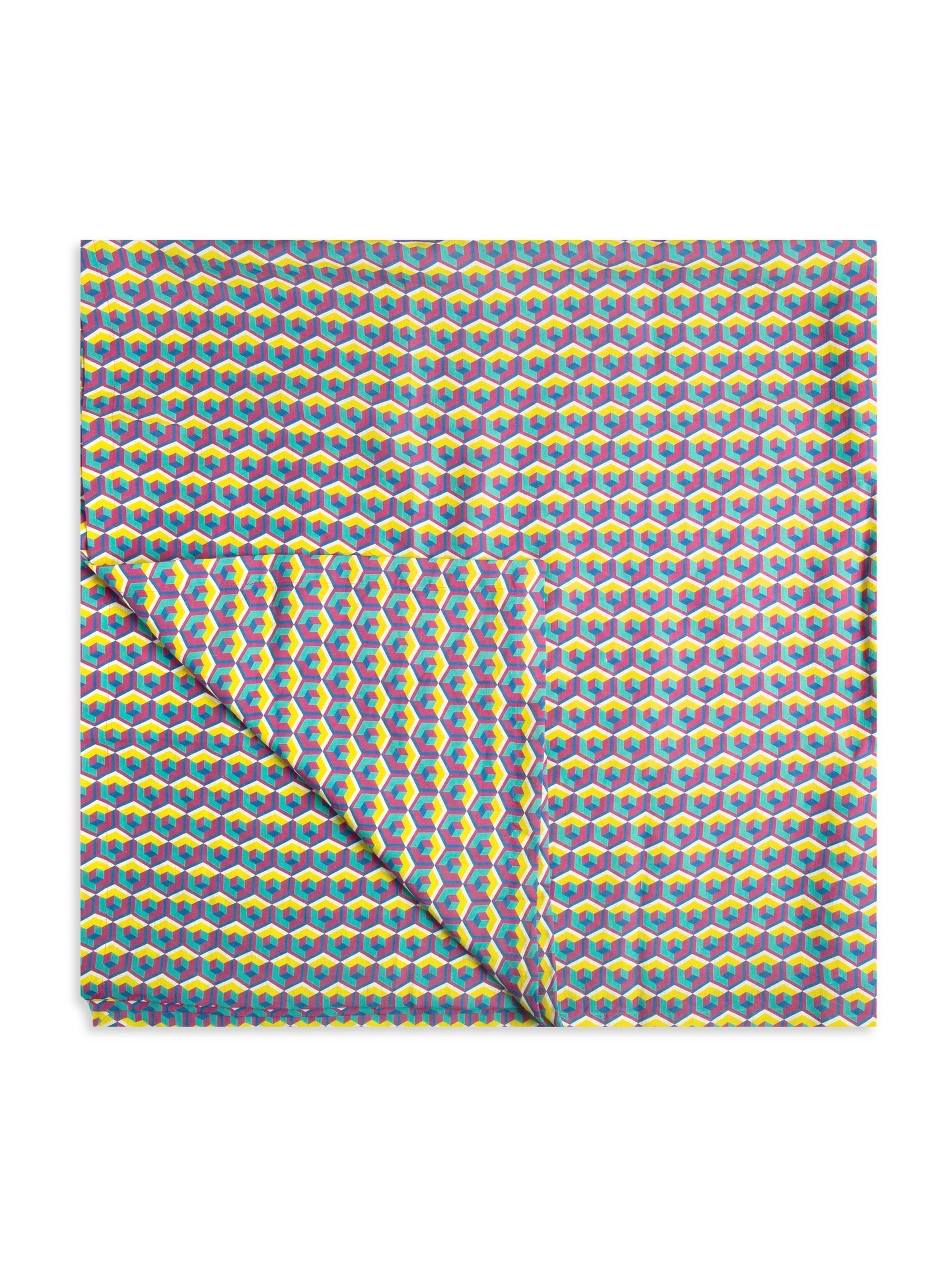 La DoubleJ Large Tablecloth (71''x 138'') - Cubo Giallo Fuxsia