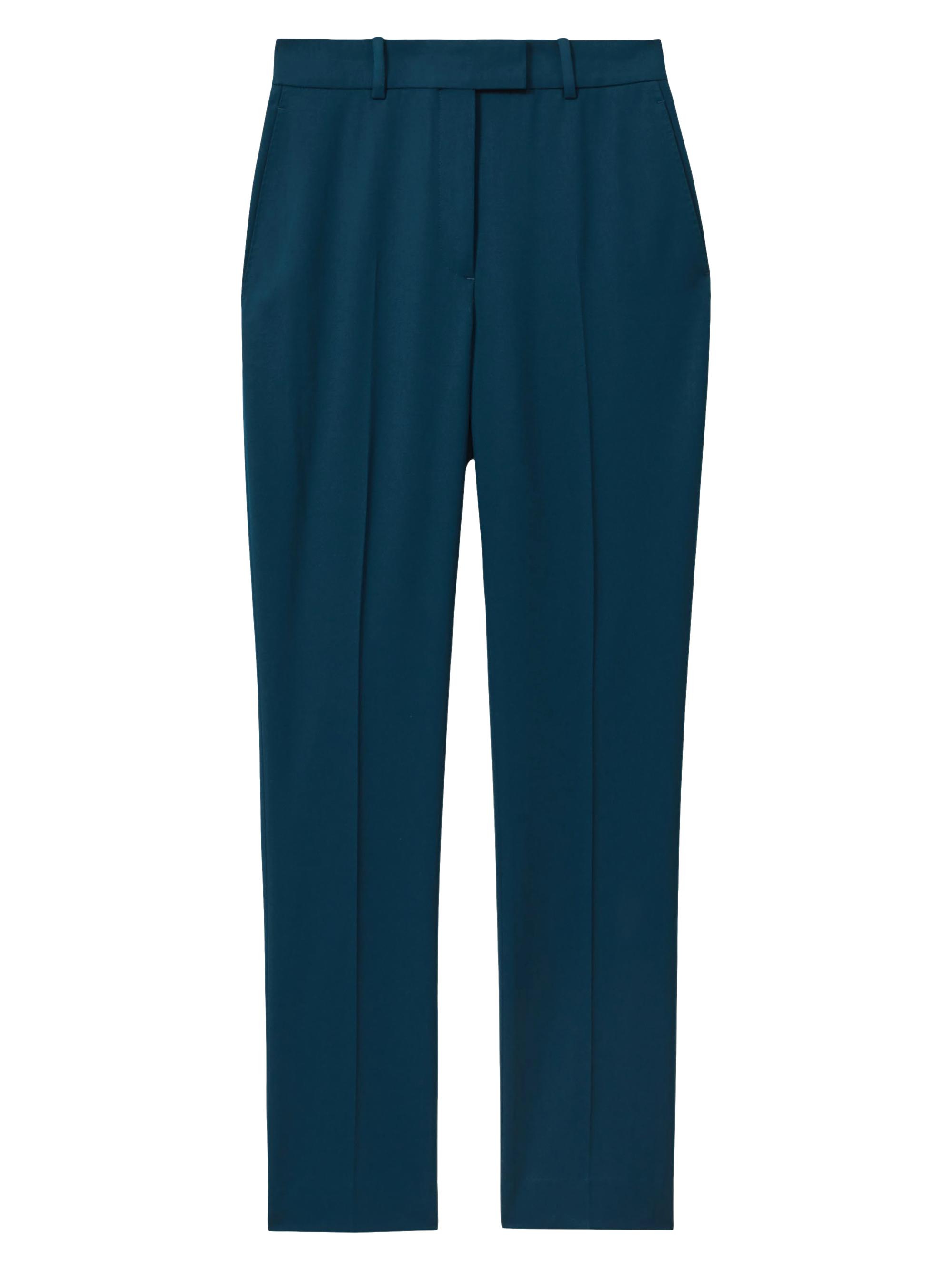 Reiss Women's Straight Wool-Blend Trousers - Teal