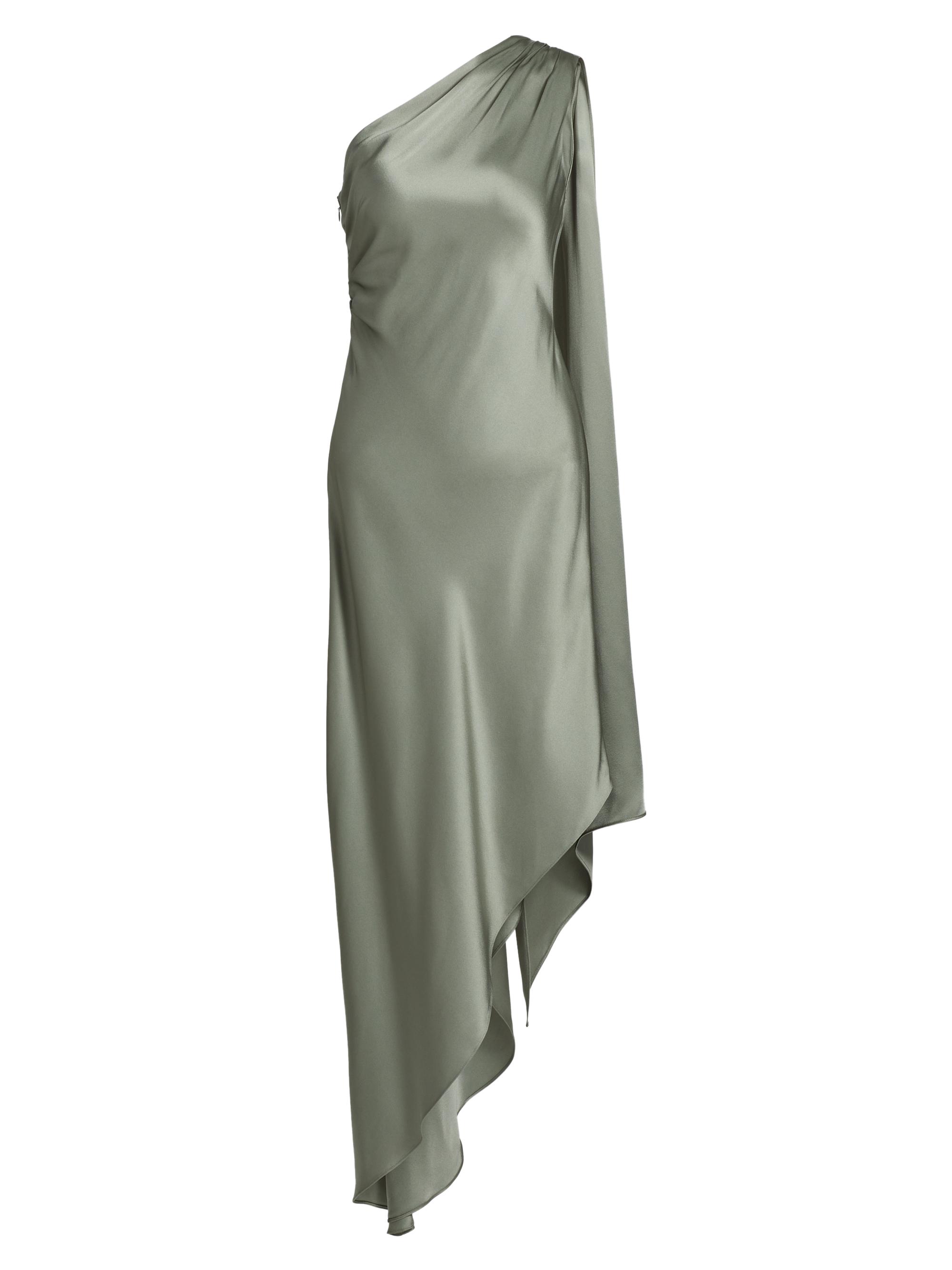 LaPointe Women's Satin One-Shoulder Cocktail Dress - Jade