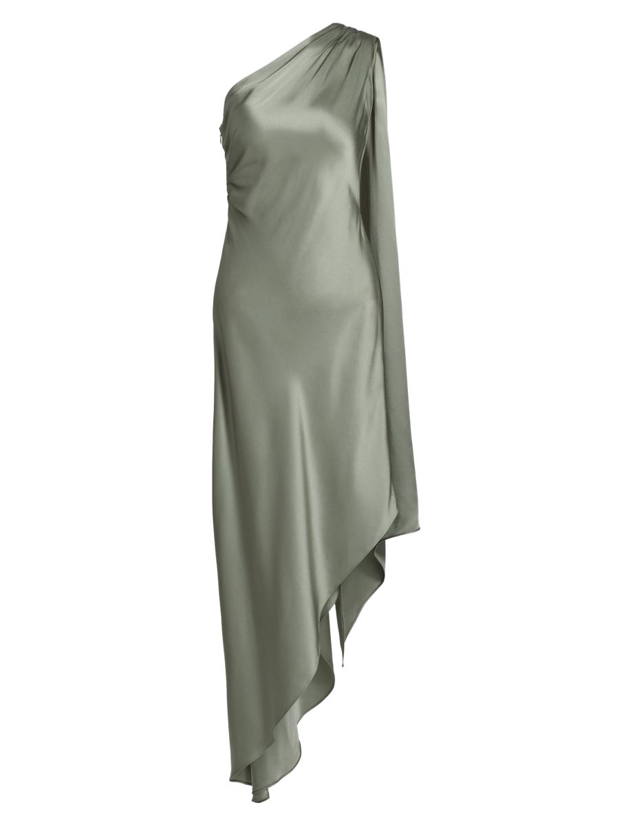 Lapointe Women's Satin One-shoulder Cocktail Dress In Green