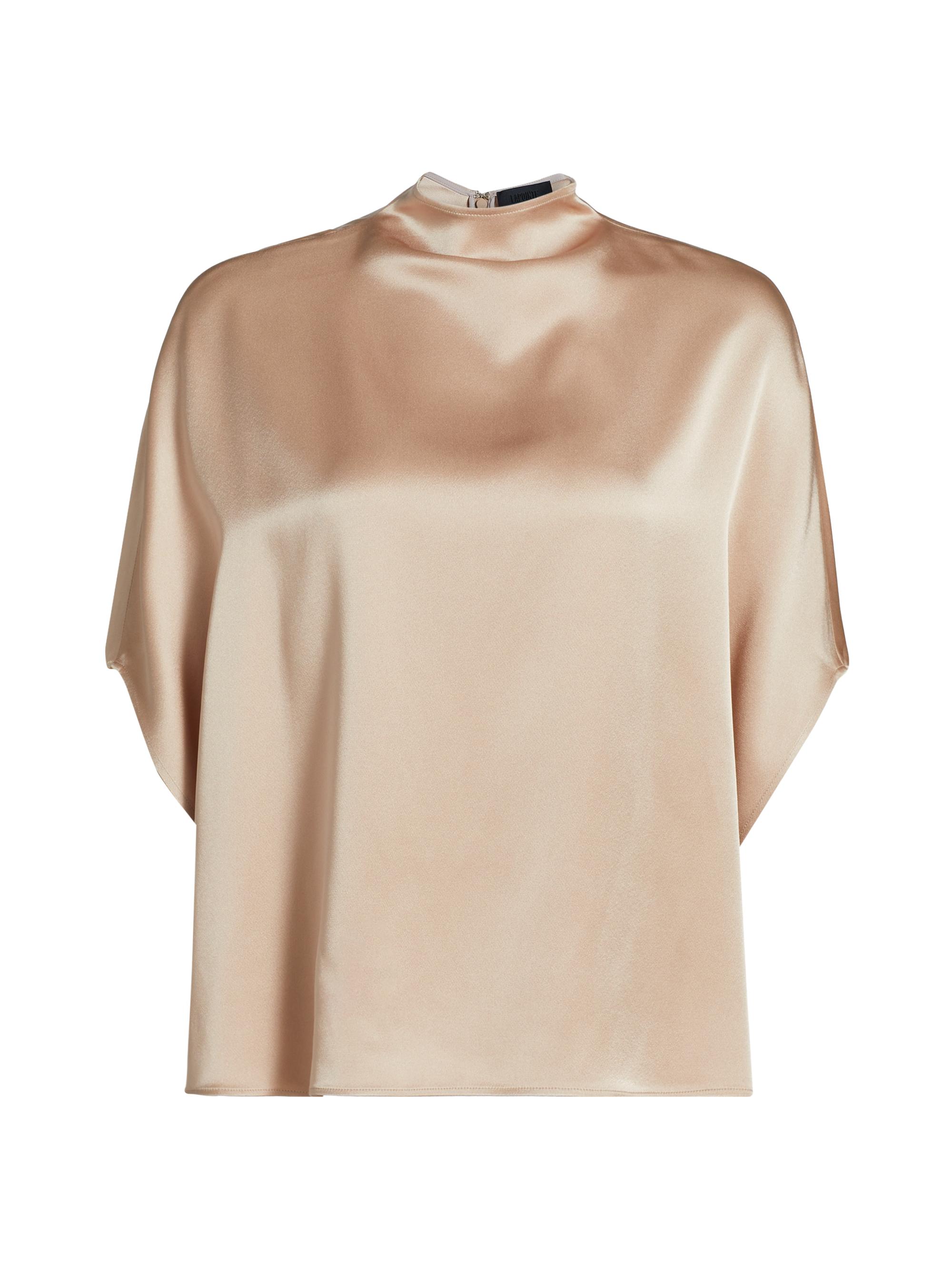 LaPointe Women's Satin Cape T-Shirt - Oat