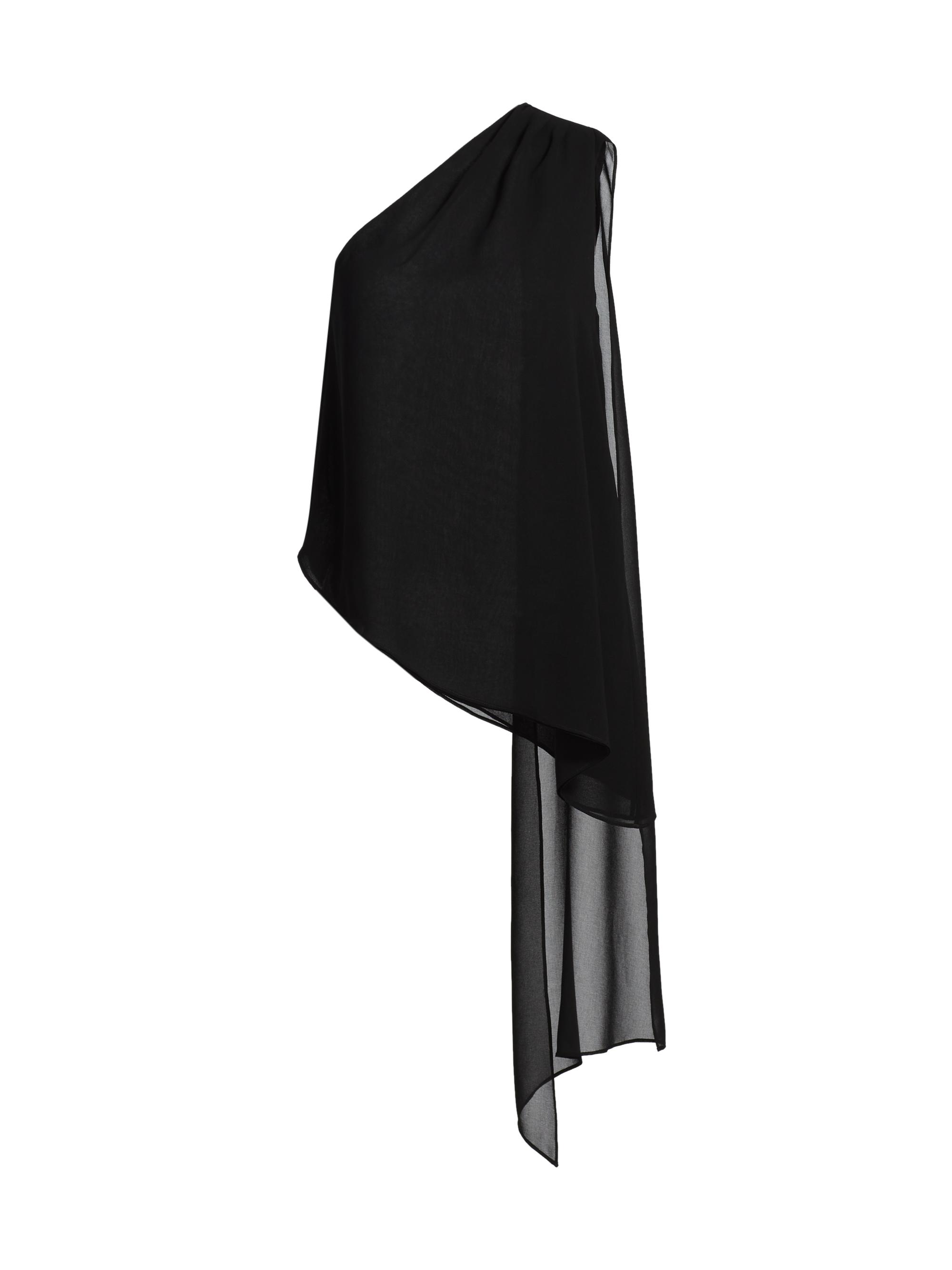 LaPointe Women's Georgette One-Shoulder Top - Black