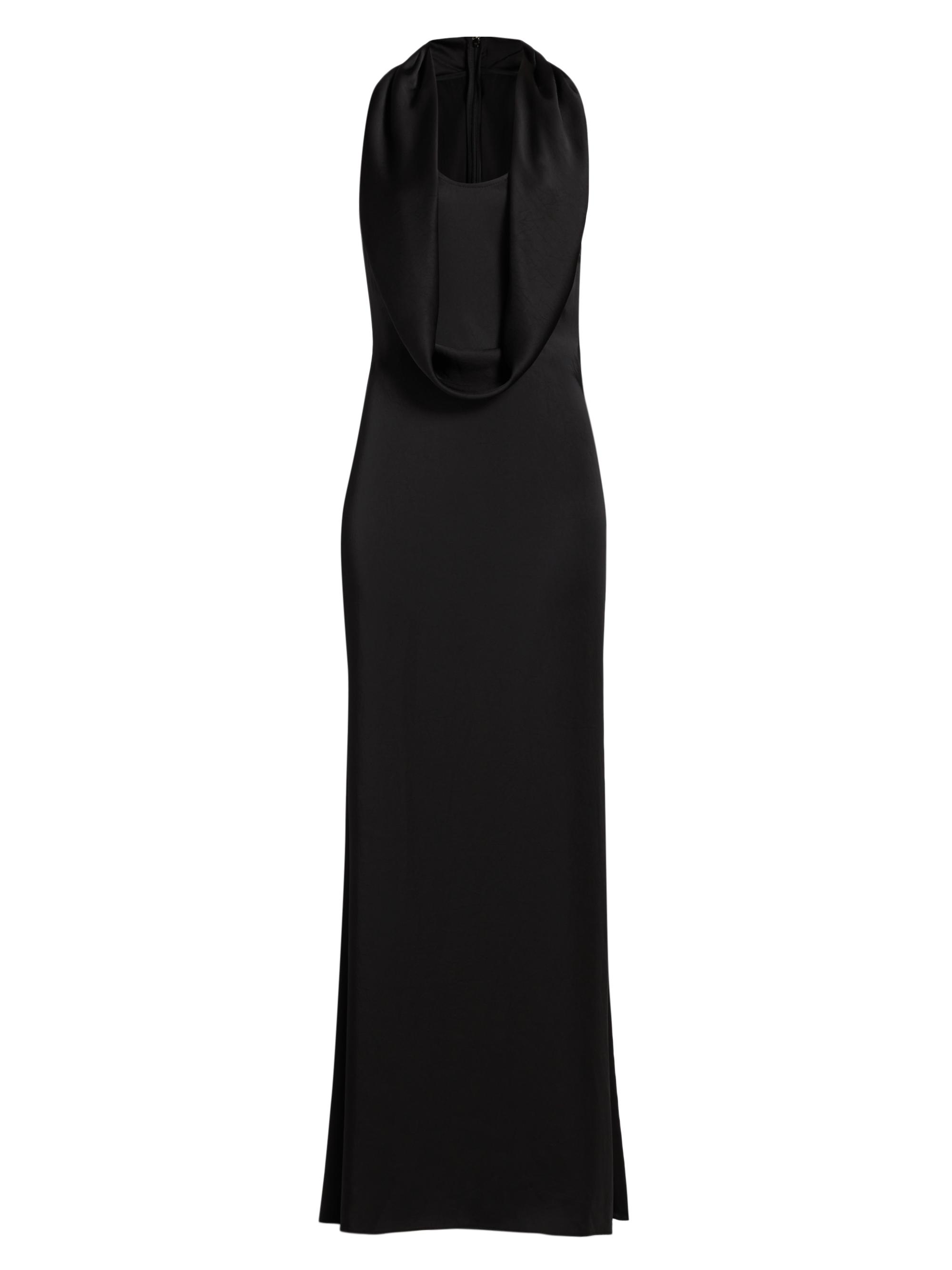 Lightweight Satin Cowlneck Gown