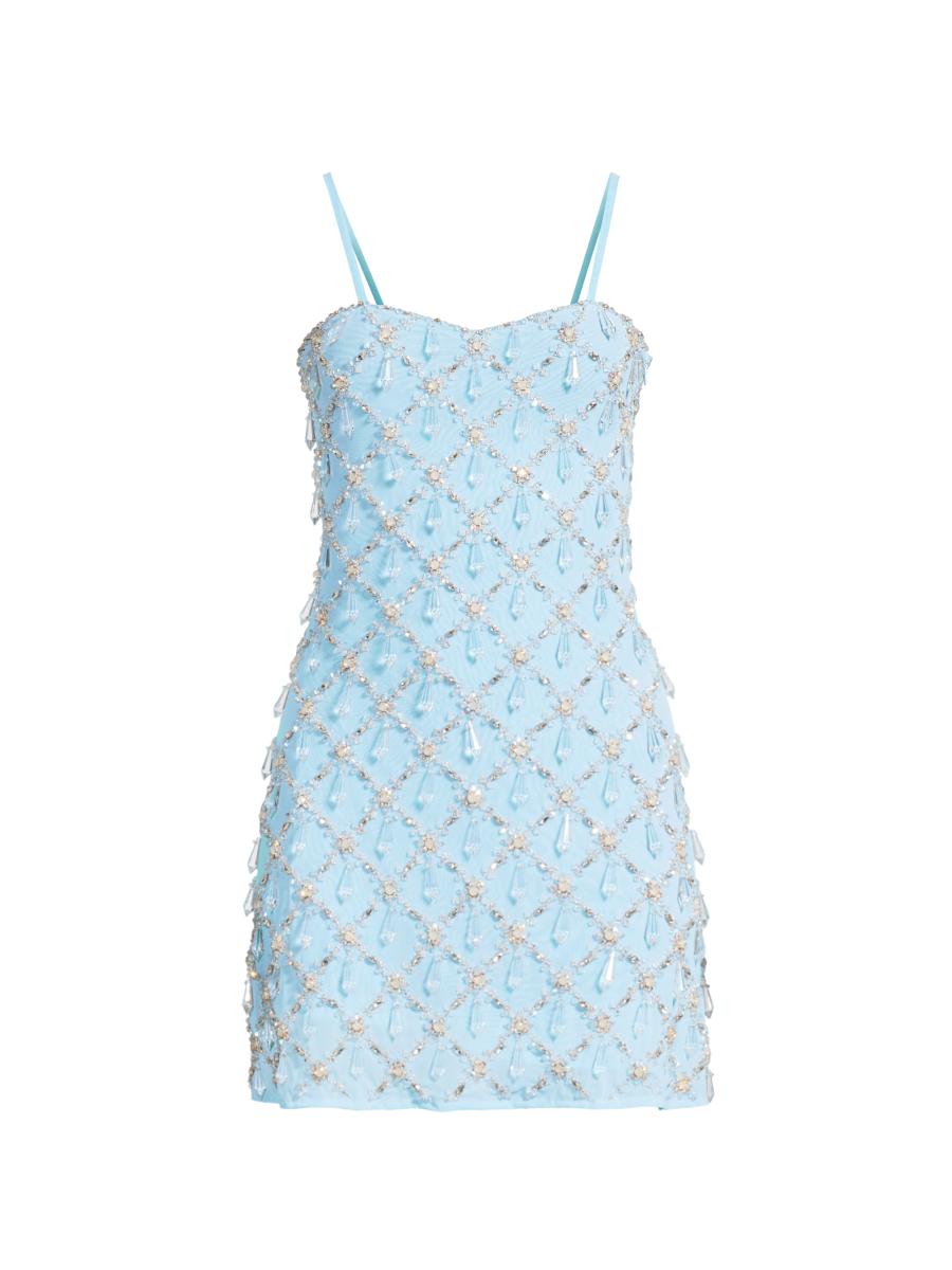 knee length dresses for ladies Mira Mini Beaded Dress Blue main image 0