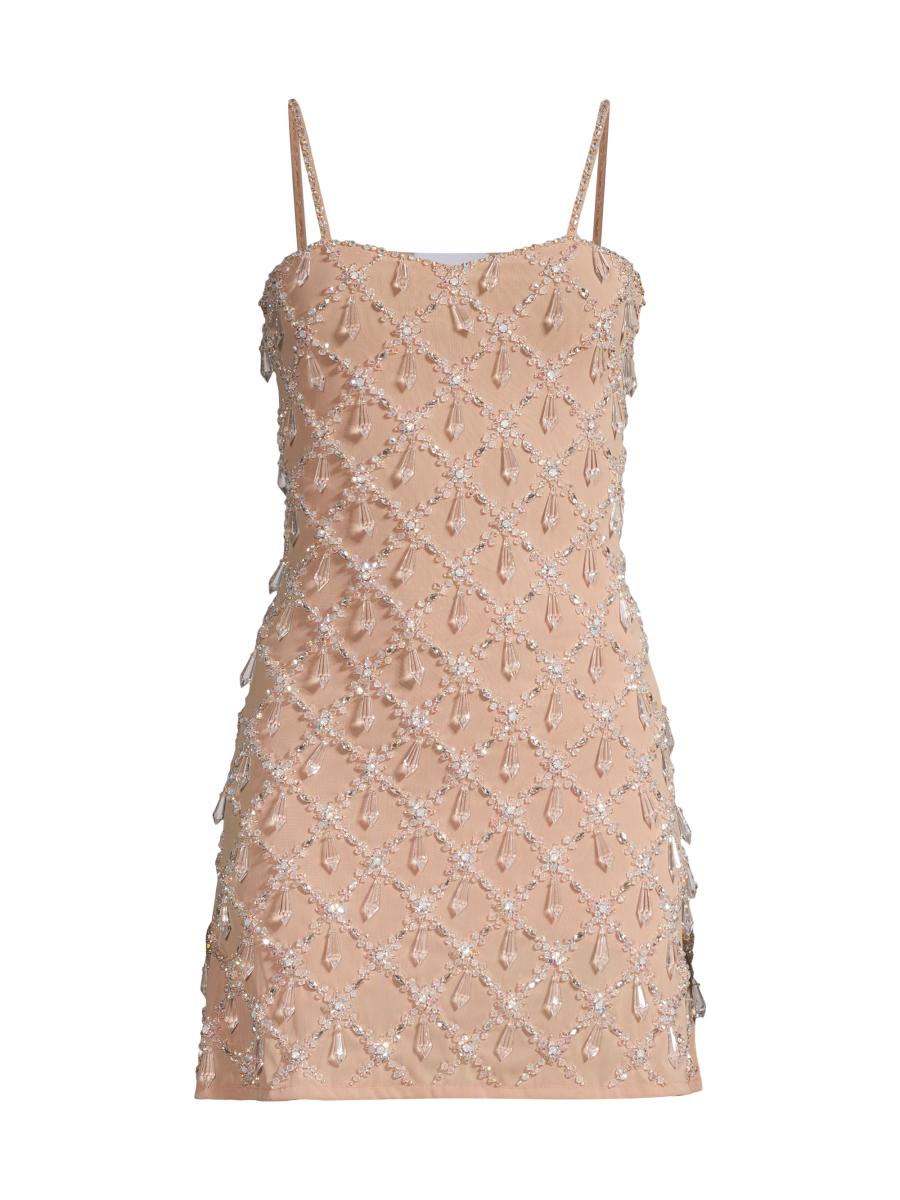 Oceanus Women's Arabella Hand-beaded Minidress In Sand