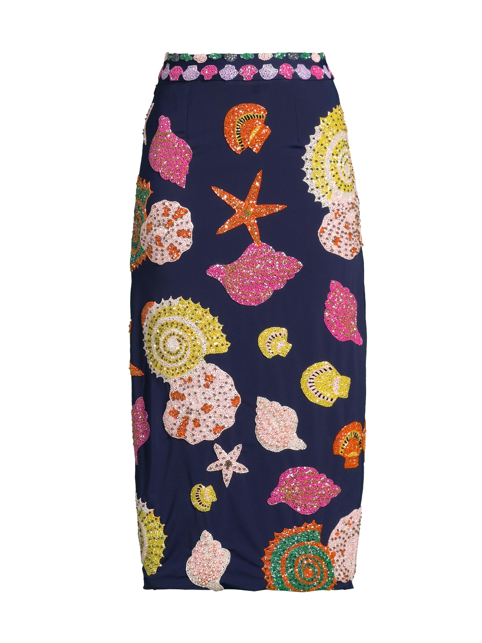 Oceanus Women's New York Midi-Skirt - Navy Blue