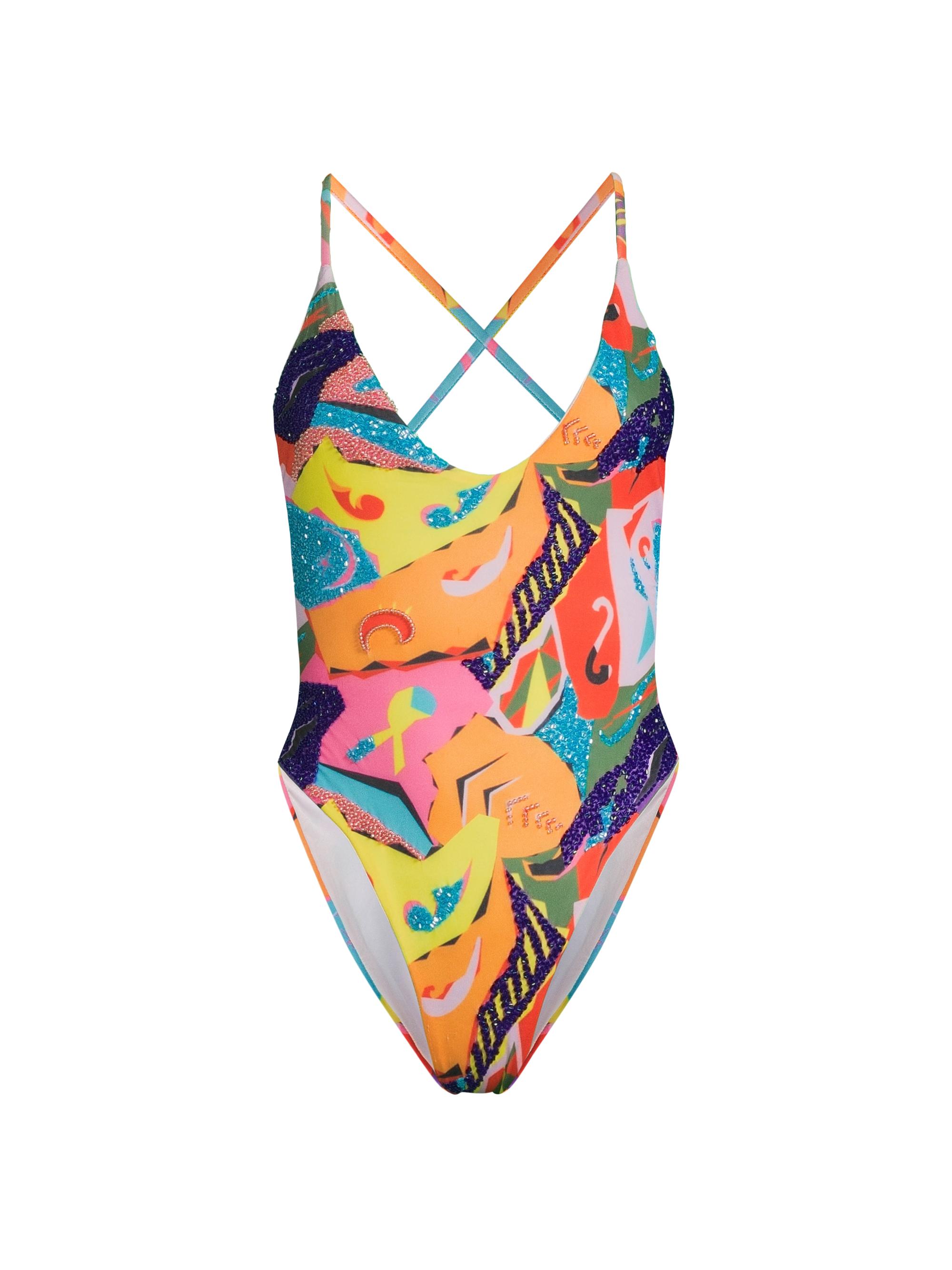Oceanus Women's Boston Isabella Hand-Beaded One-Piece Swimsuit