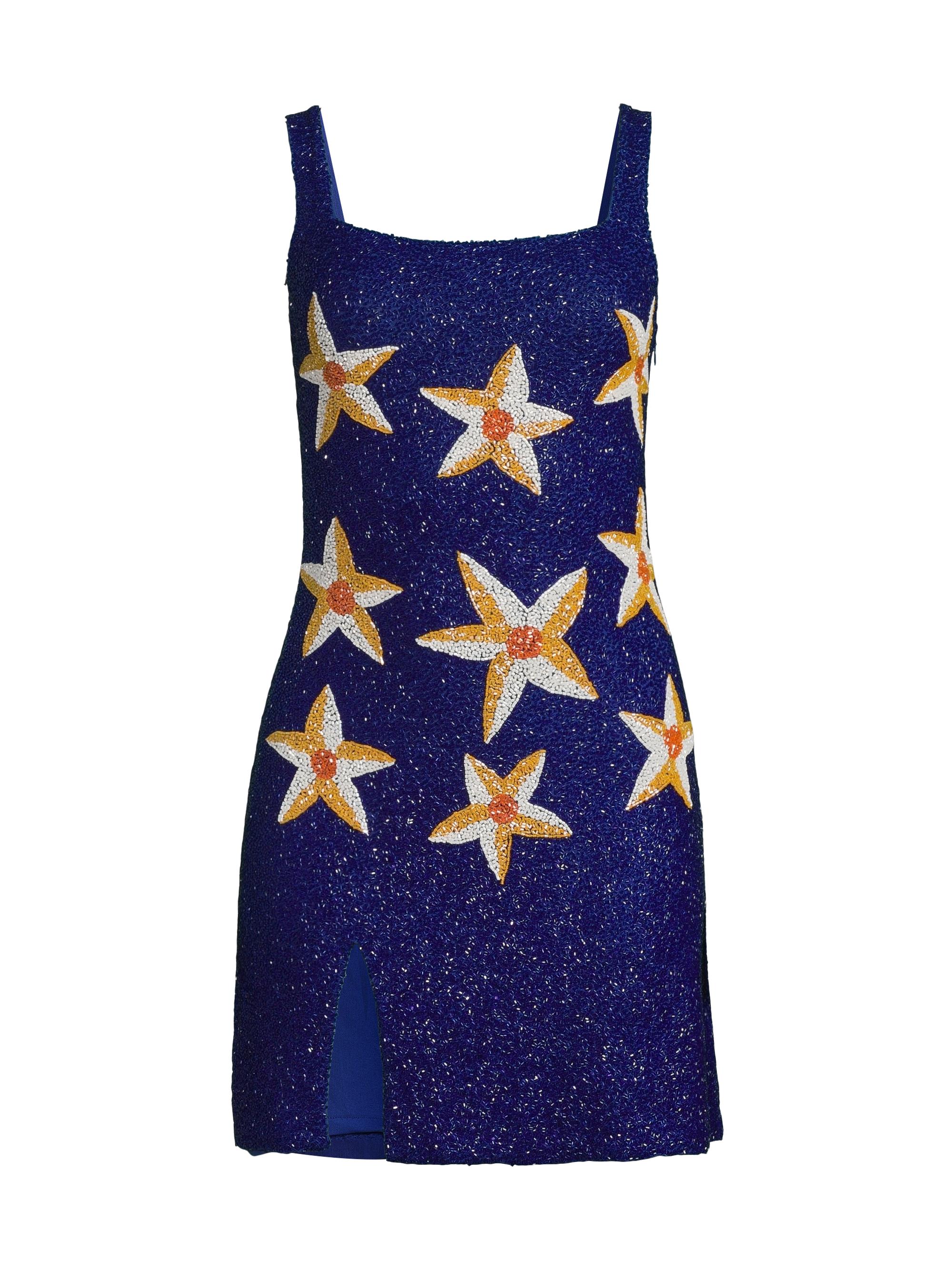 Oceanus Women's Celestine Beaded Minidress - Navy Blue