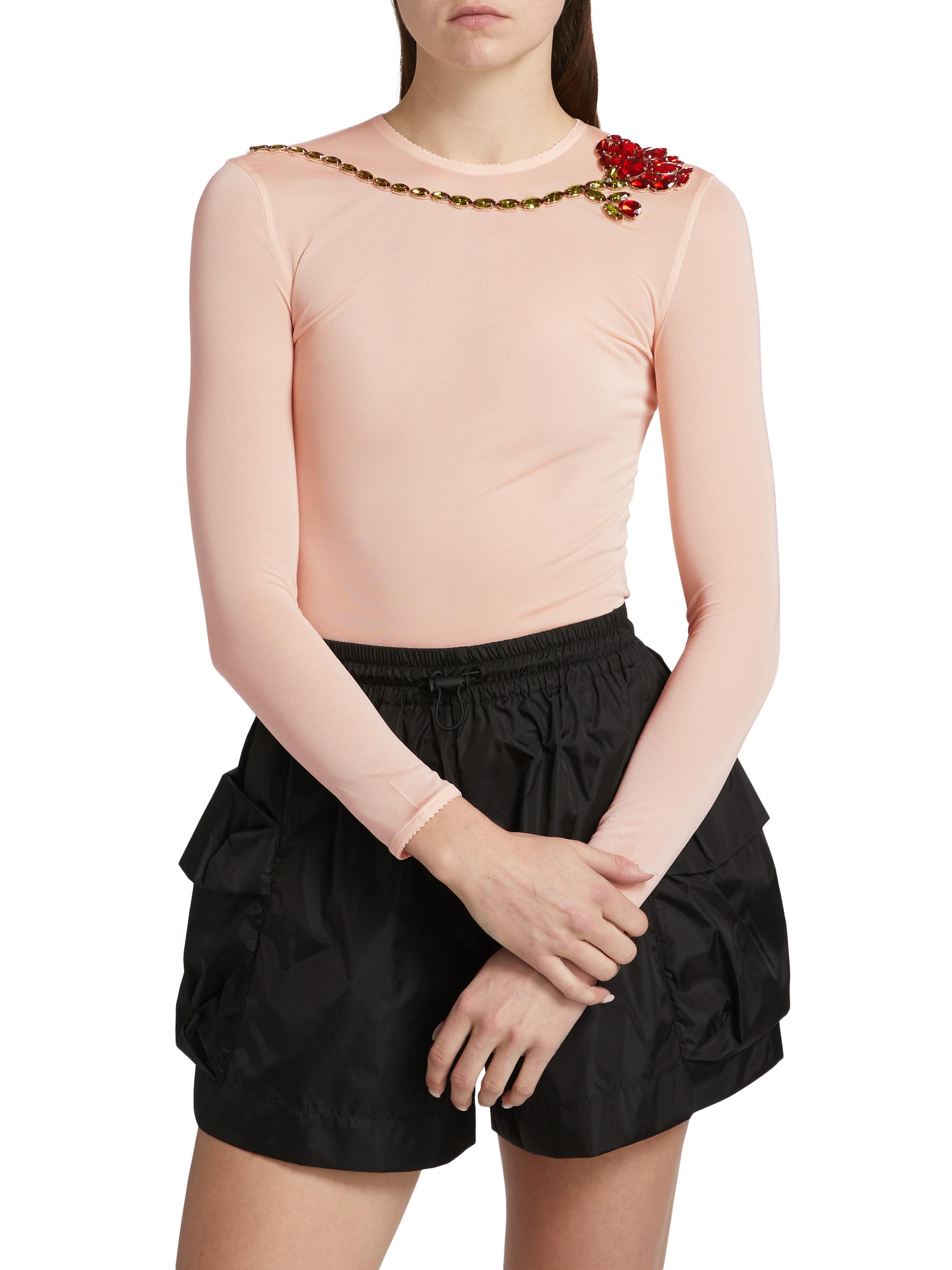Simone Rocha Sheer Fitted Ballet Mesh Top Saks Fifth Avenue