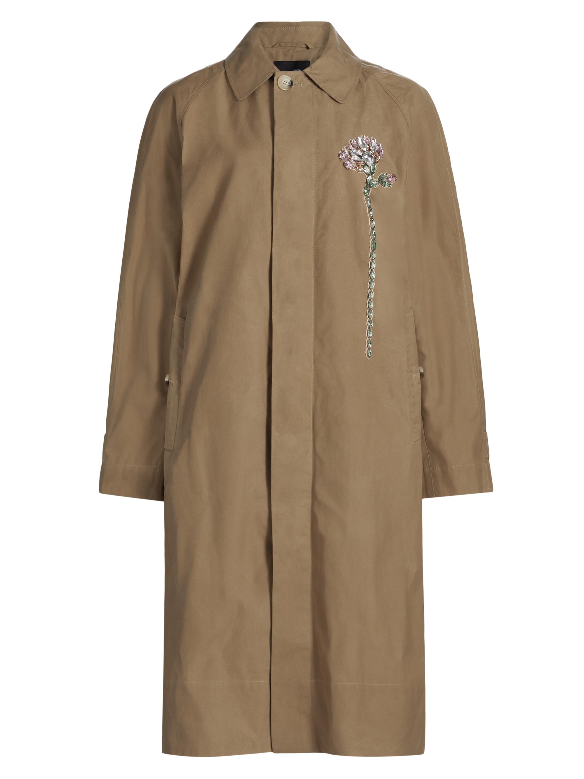 Simone Rocha Women's Crystal-Embellished Cotton Trench Coat - Stone Pink Multi