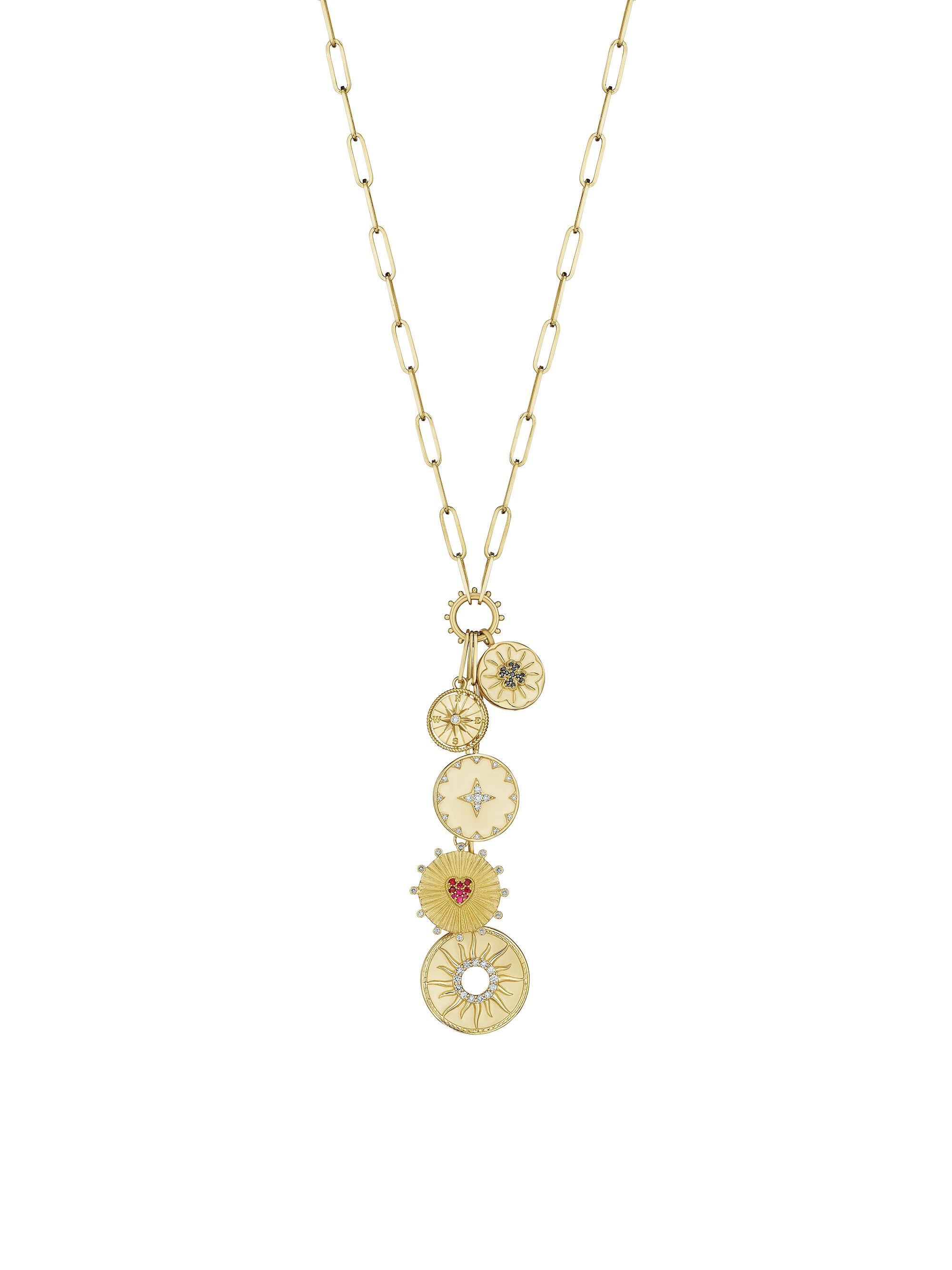 Hueb Women's Penka 18K Yellow Gold, 0.51 TCW Diamond & Multi-Stone Charm Necklace - Yellow Gold