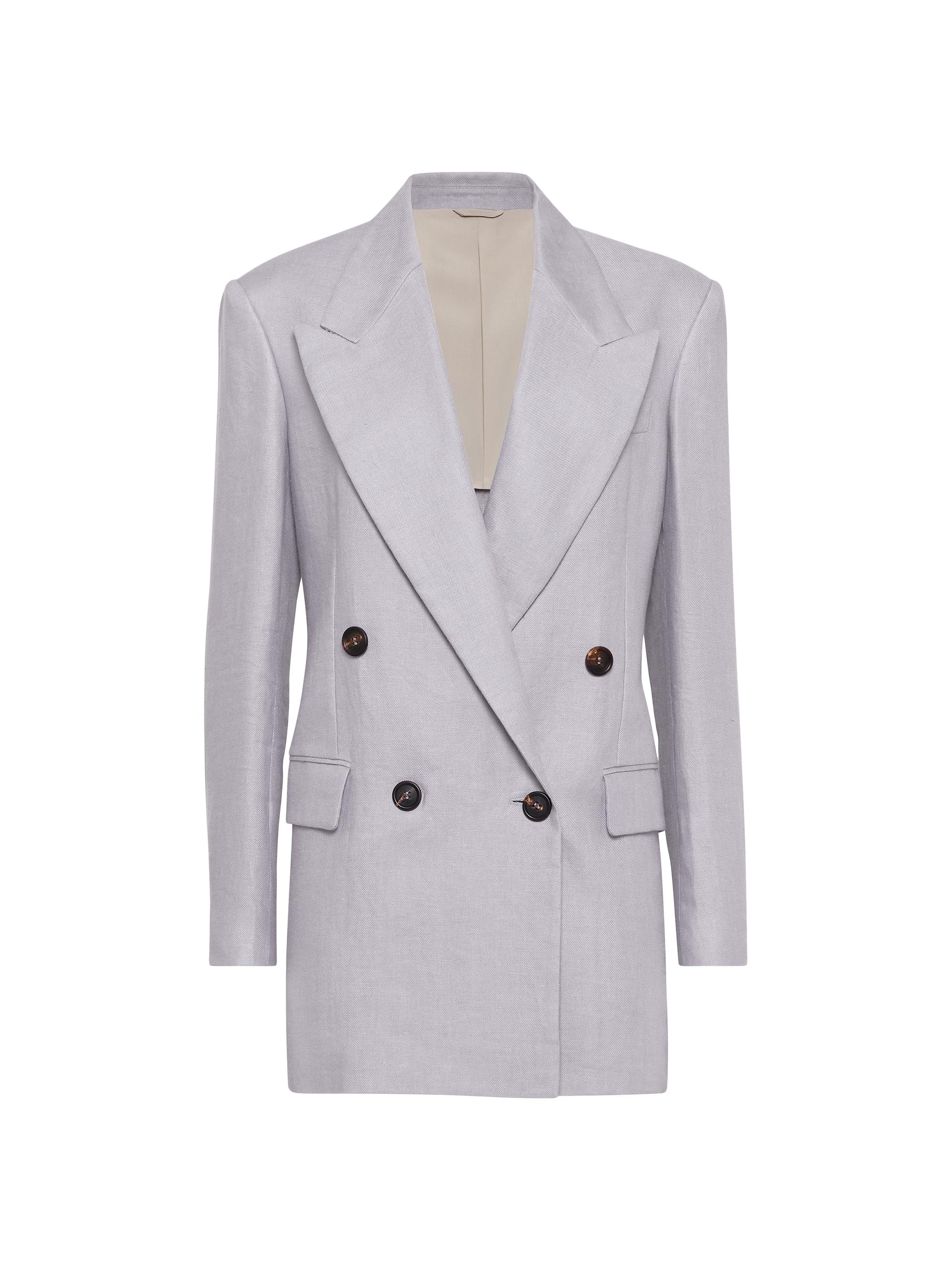 Brunello Cucinelli Women's Dyed Hemp and Linen Gabardine Blazer - Lilac