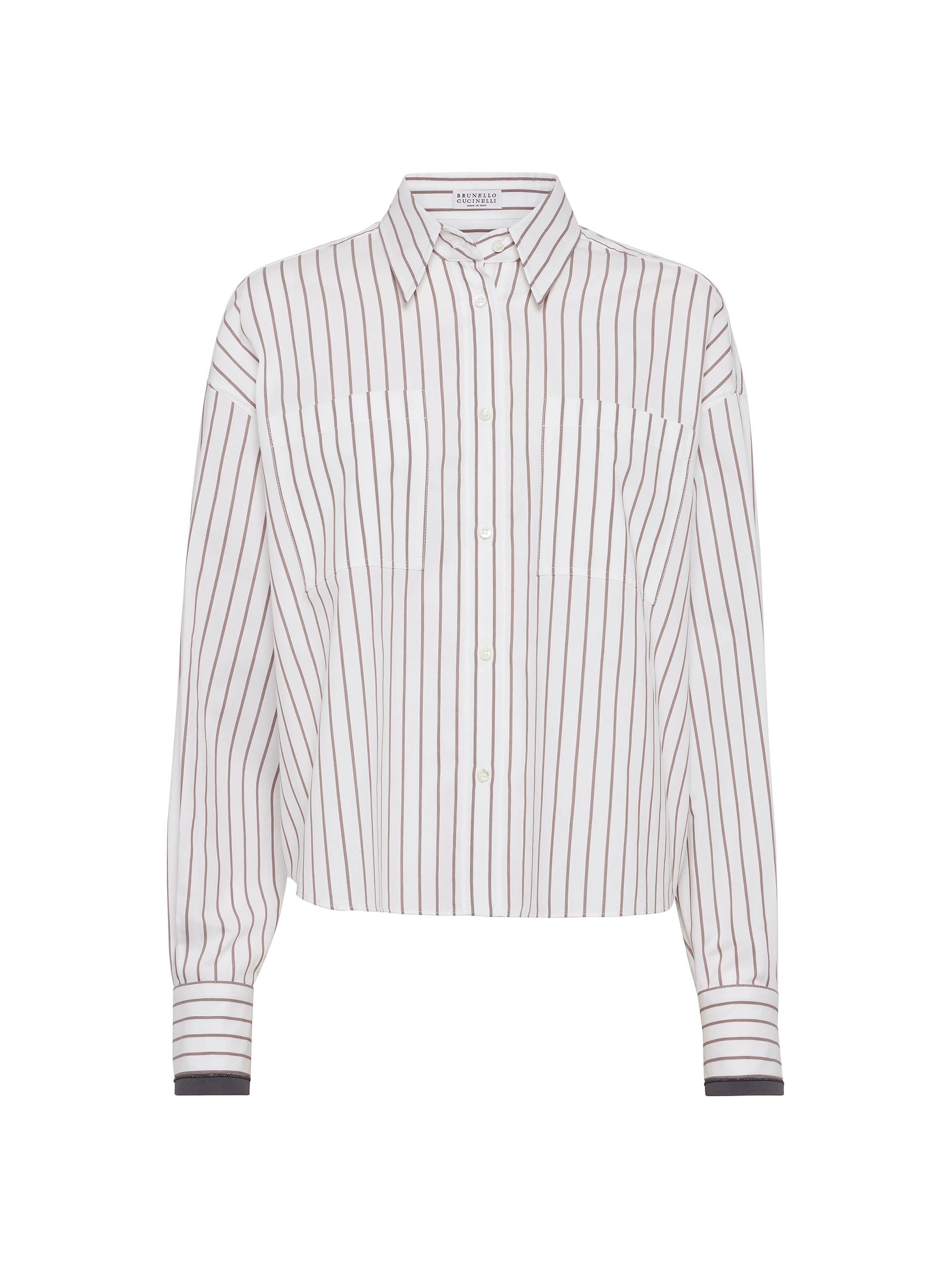 Brunello Cucinelli Women's Striped Cotton Twill Shirt