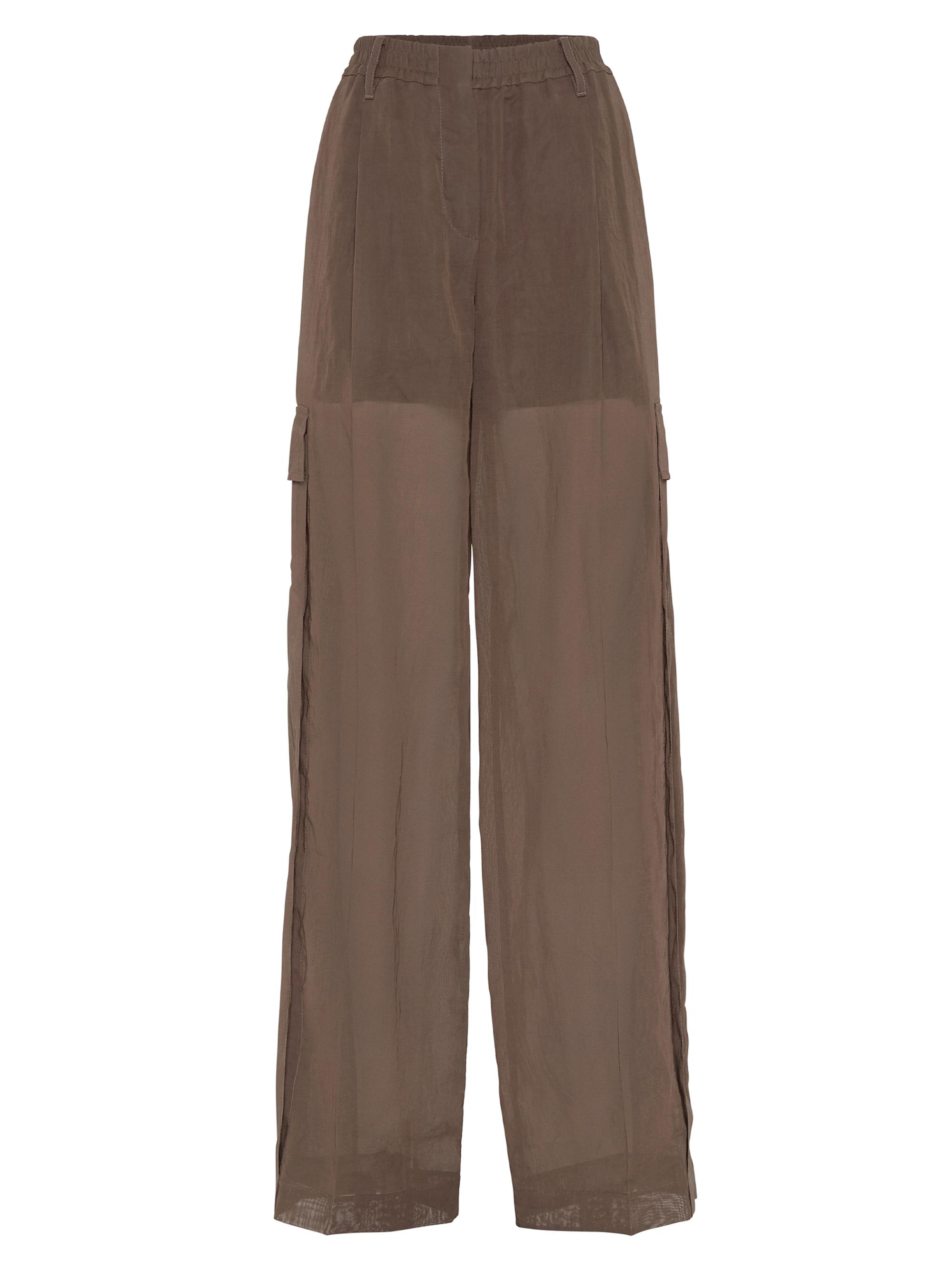 Brunello Cucinelli Women's Cotton Organza Explorer Track Pants - Chocolate