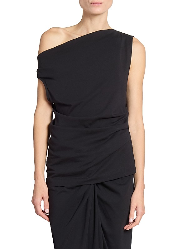 Shop Dries Van Noten Cotton Asymmetric Off-The-Shoulder Top Shop Dries Van Noten Cotton Asymmetric Off-The-Shoulder Top