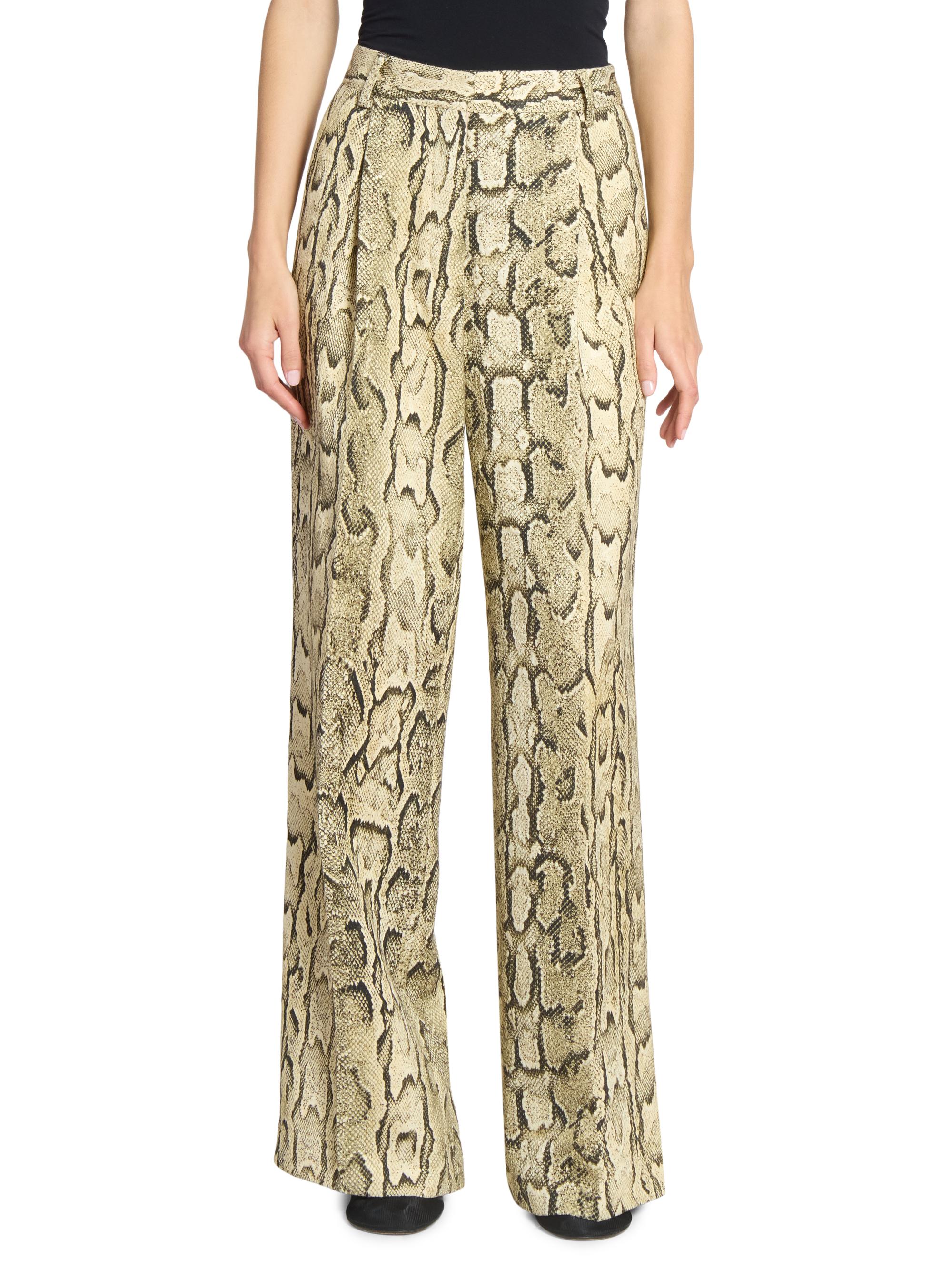 DRIES VAN NOTEN ヘビ柄パンツ ゴールド・ブラック　34 DRIES VAN NOTEN ヘビ柄パンツ ゴールド・ブラック 34