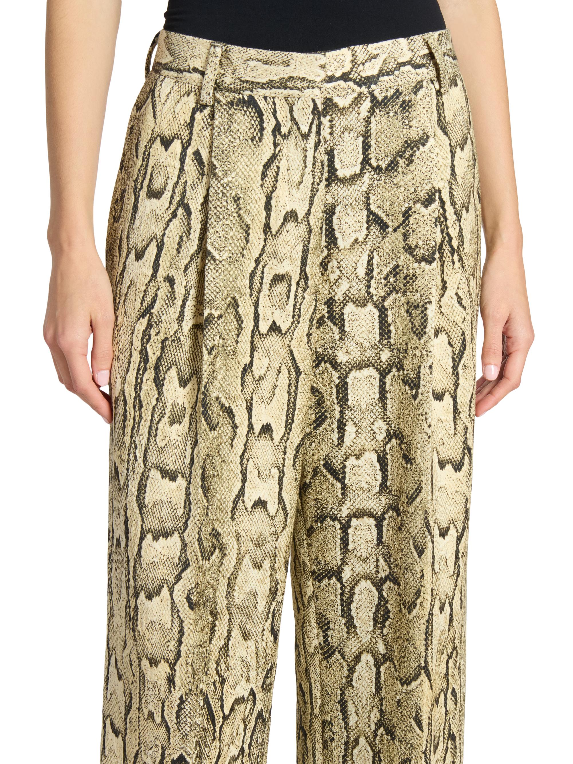 DRIES VAN NOTEN ヘビ柄パンツ ゴールド・ブラック　34 DRIES VAN NOTEN ヘビ柄パンツ ゴールド・ブラック 34