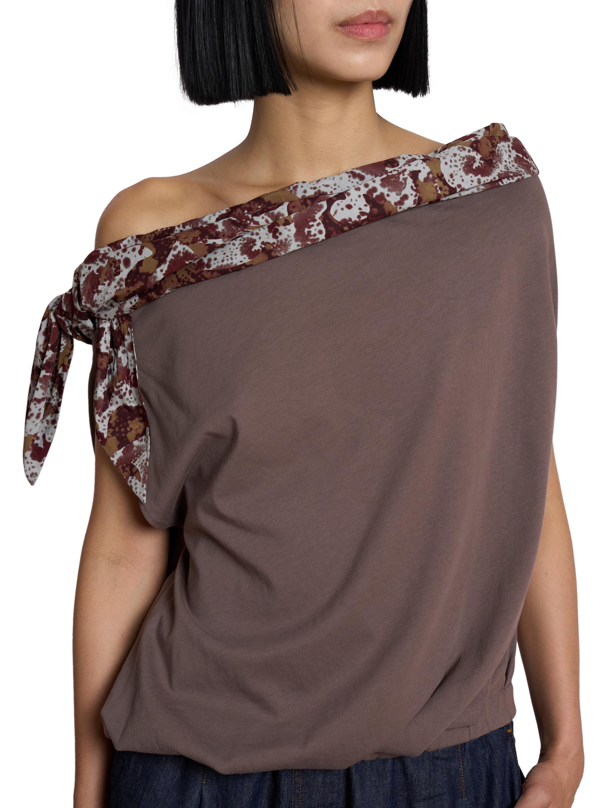 Dries Van Noten Cotton Asymmetric Off-The-Shoulder Top