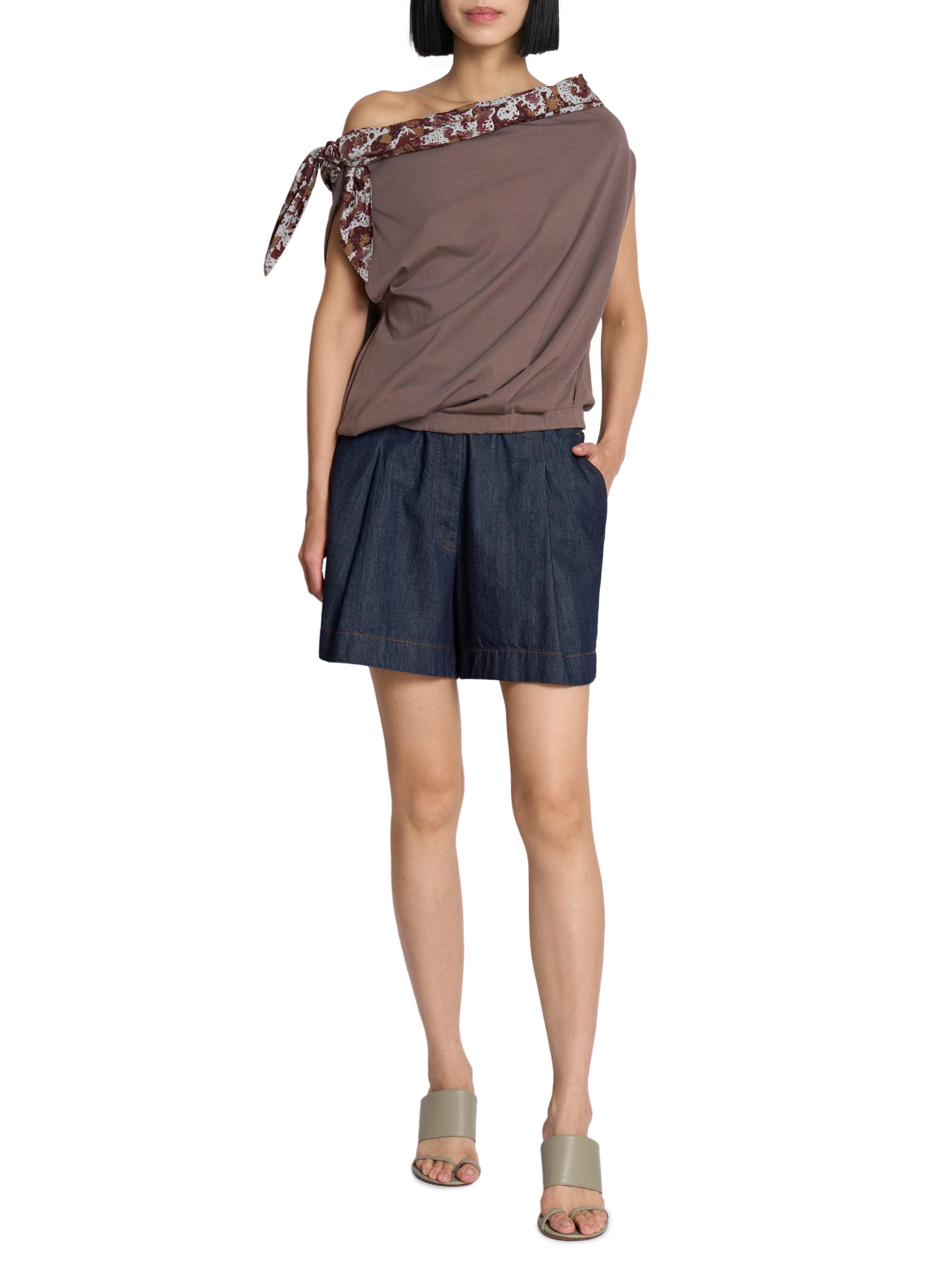 Dries Van Noten Cotton Asymmetric Off-The-Shoulder Top