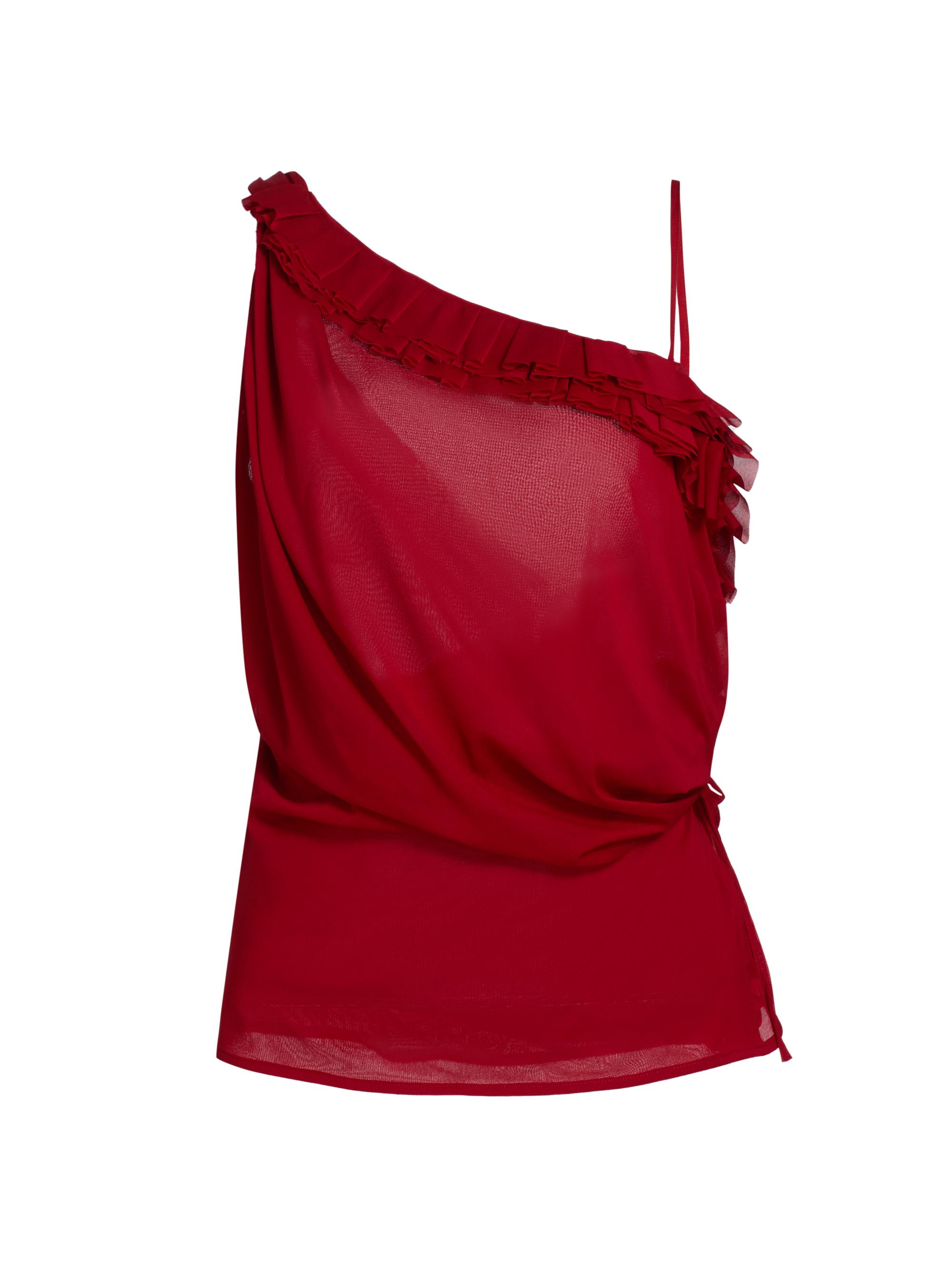 Dries Van Noten Women's Ciska Silk Asymmetrical Top - Red