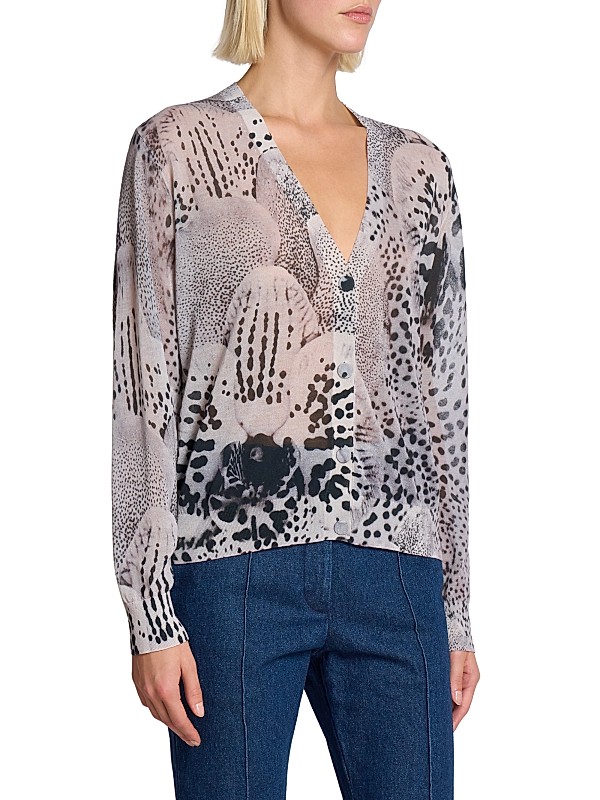 Shop Dries Van Noten Abstract-Print Cotton-Blend V-Neck Shop Dries Van Noten Abstract-Print Cotton-Blend V-Neck