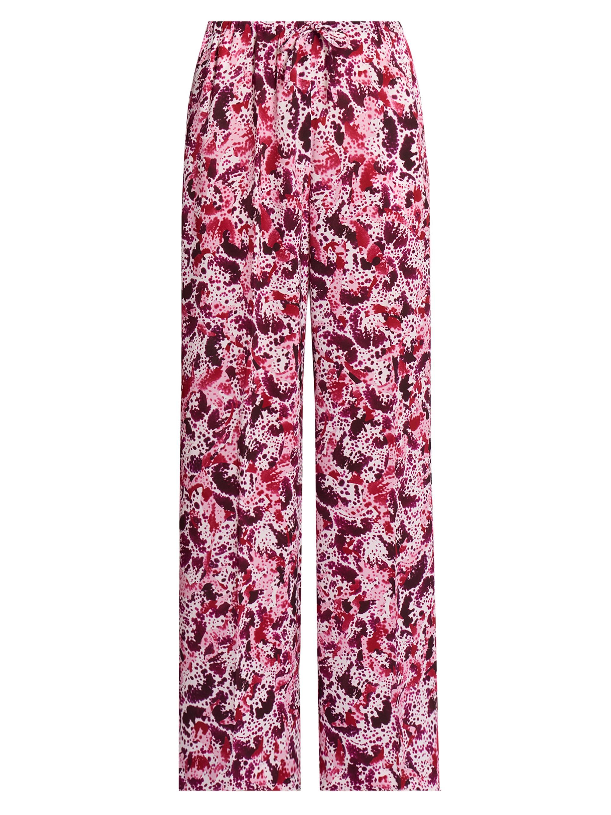 Dries Van Noten Women's Abstract Drawstring Mid-Rise Wide-Leg Pants - Fuchsia