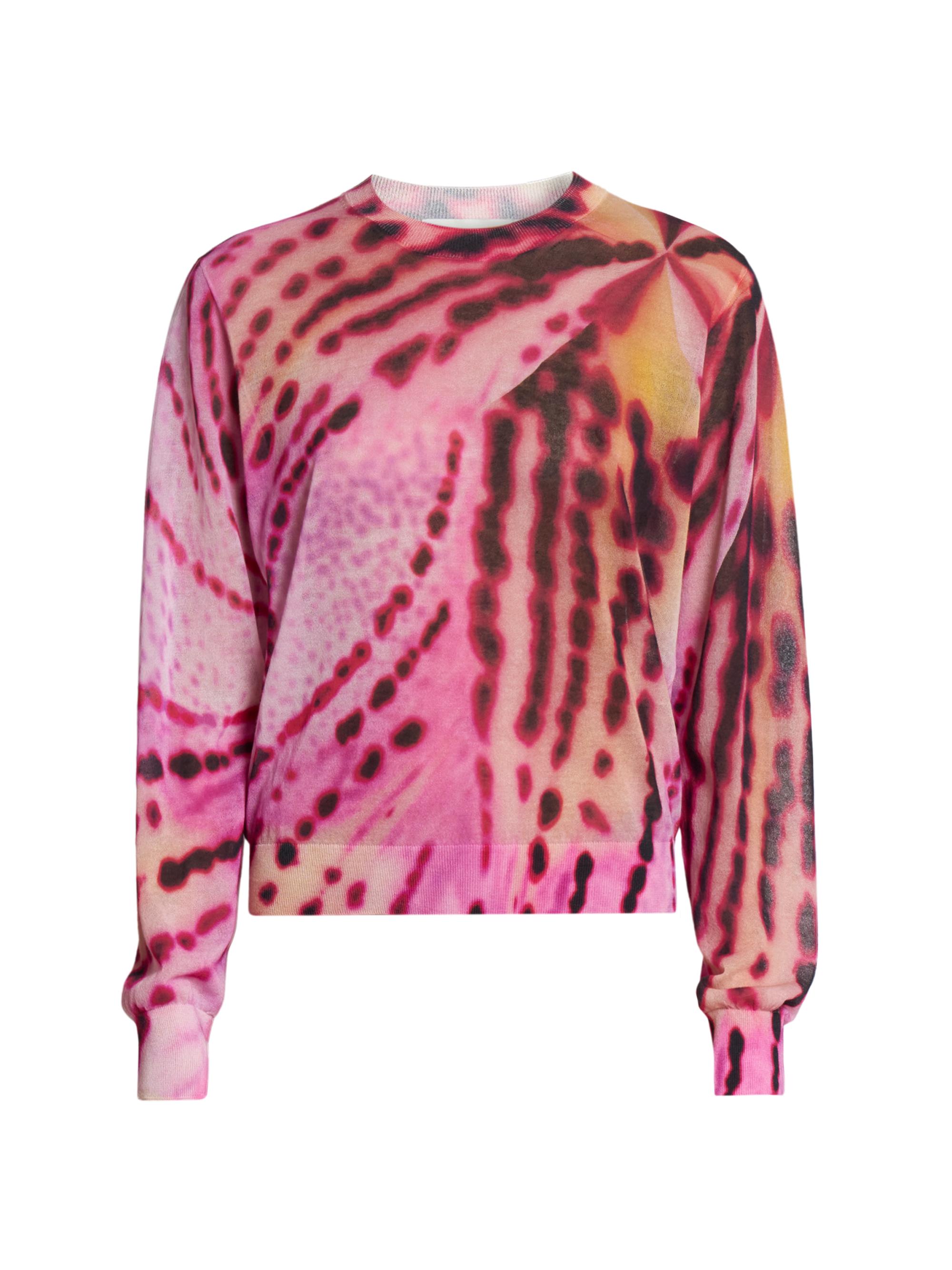 Dries Van Noten Women's Tilly Abstract Print Cotton-Blend Crewneck Sweater - Pink
