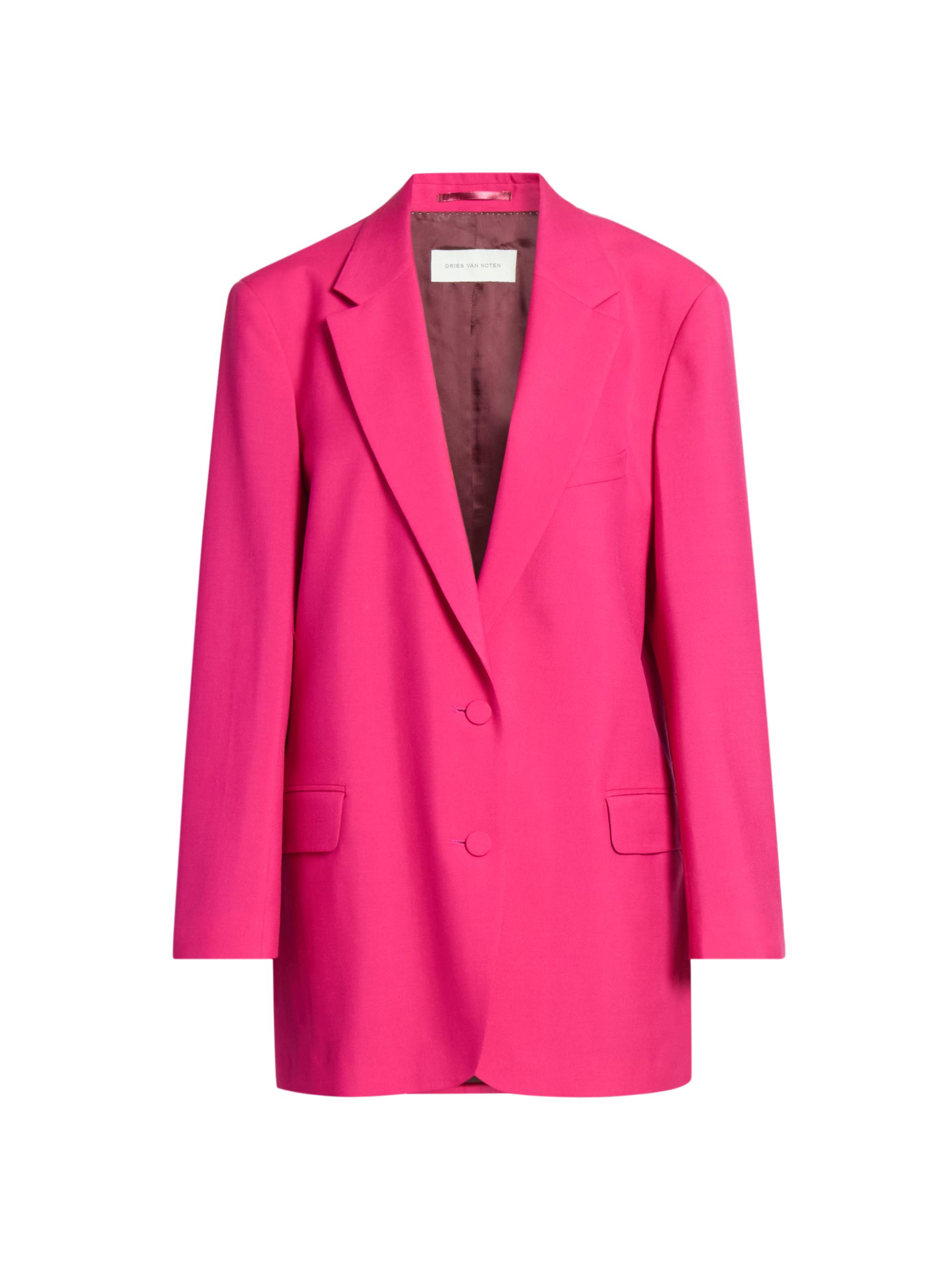 Dries Van Noten Women's Basti Wool & Mohair Oversized Two-Button Blazer - Fuchsia