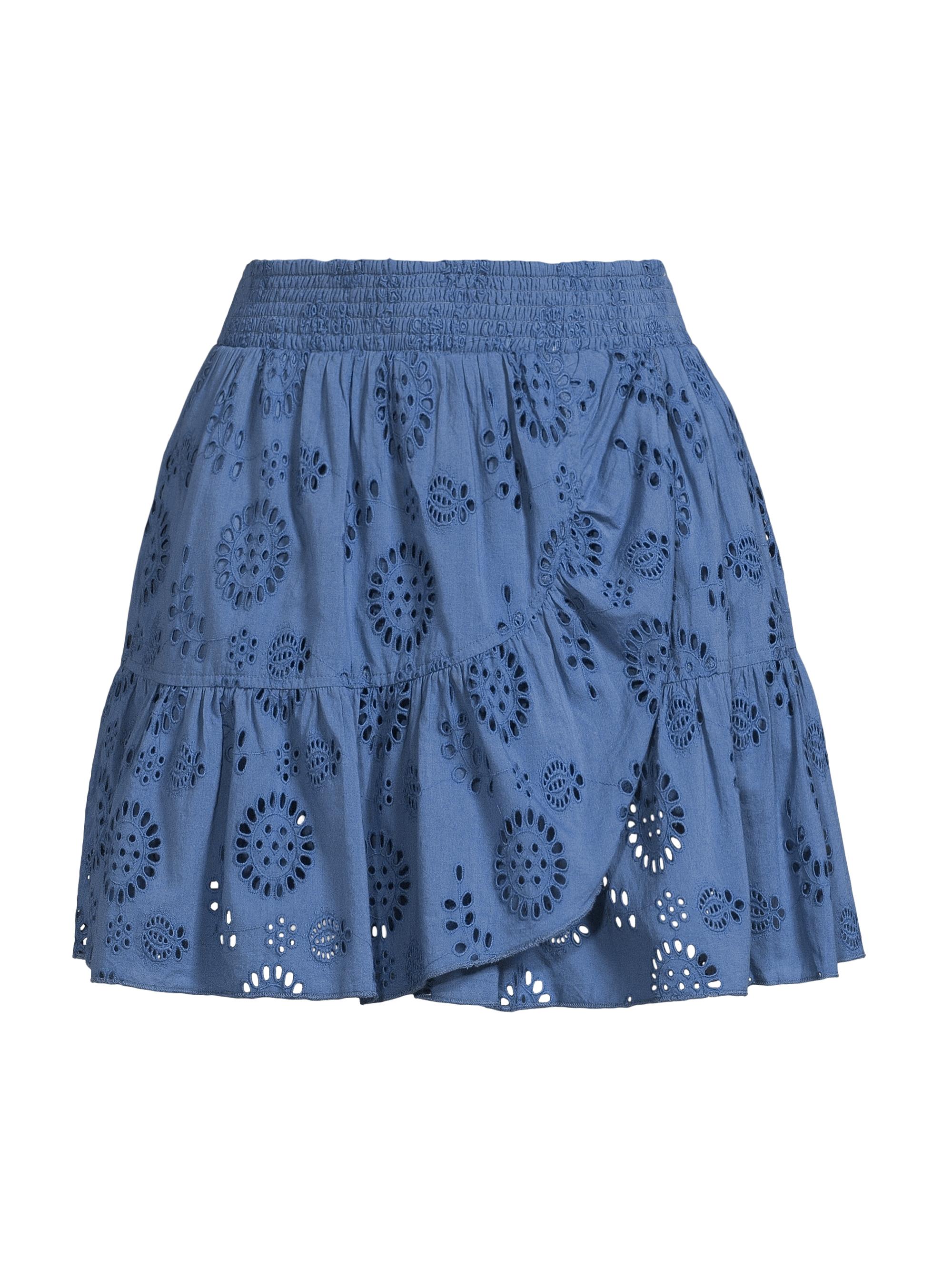 Change of Scenery Women's Izzy Cotton Eyelet Miniskirt - Steel Blue