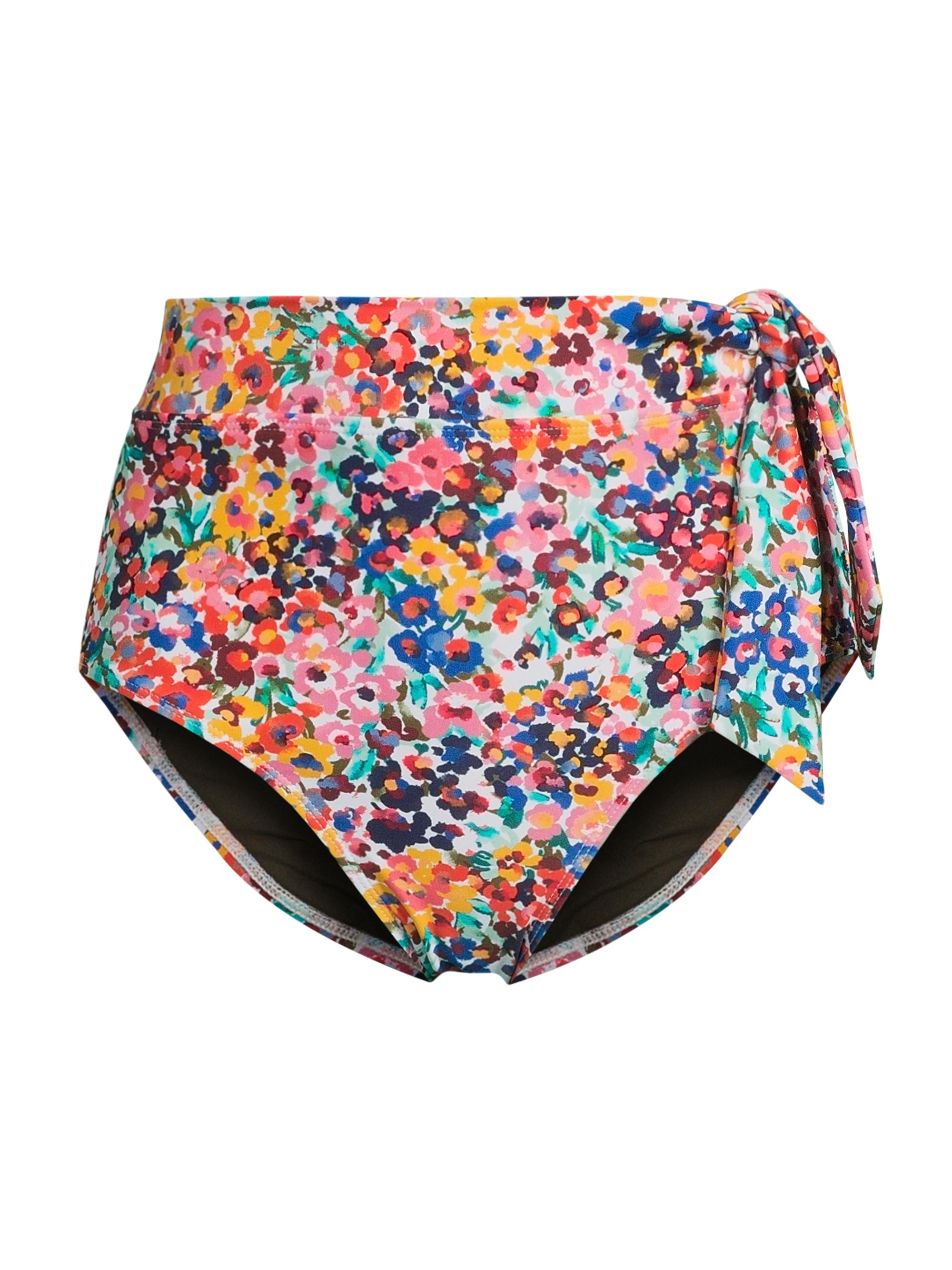 Change of Scenery Women's Painted Petals Side-Tie High-Rise Bikini Bottoms - Painted Petals