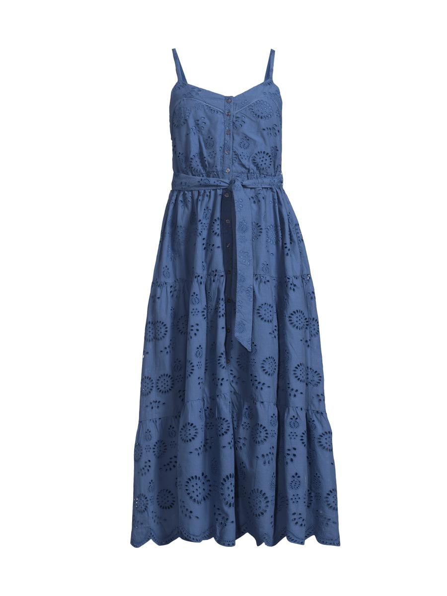 Change Of Scenery Women's Addyson Embroidered Eyelet Cotton Midi-dress In Blue