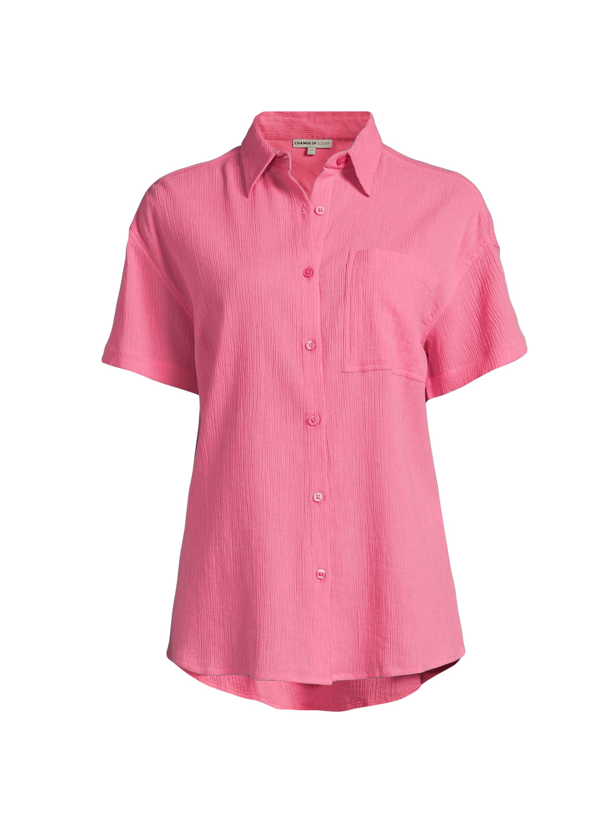 Change of Scenery Women's Michelle Cotton Top - Hibiscus