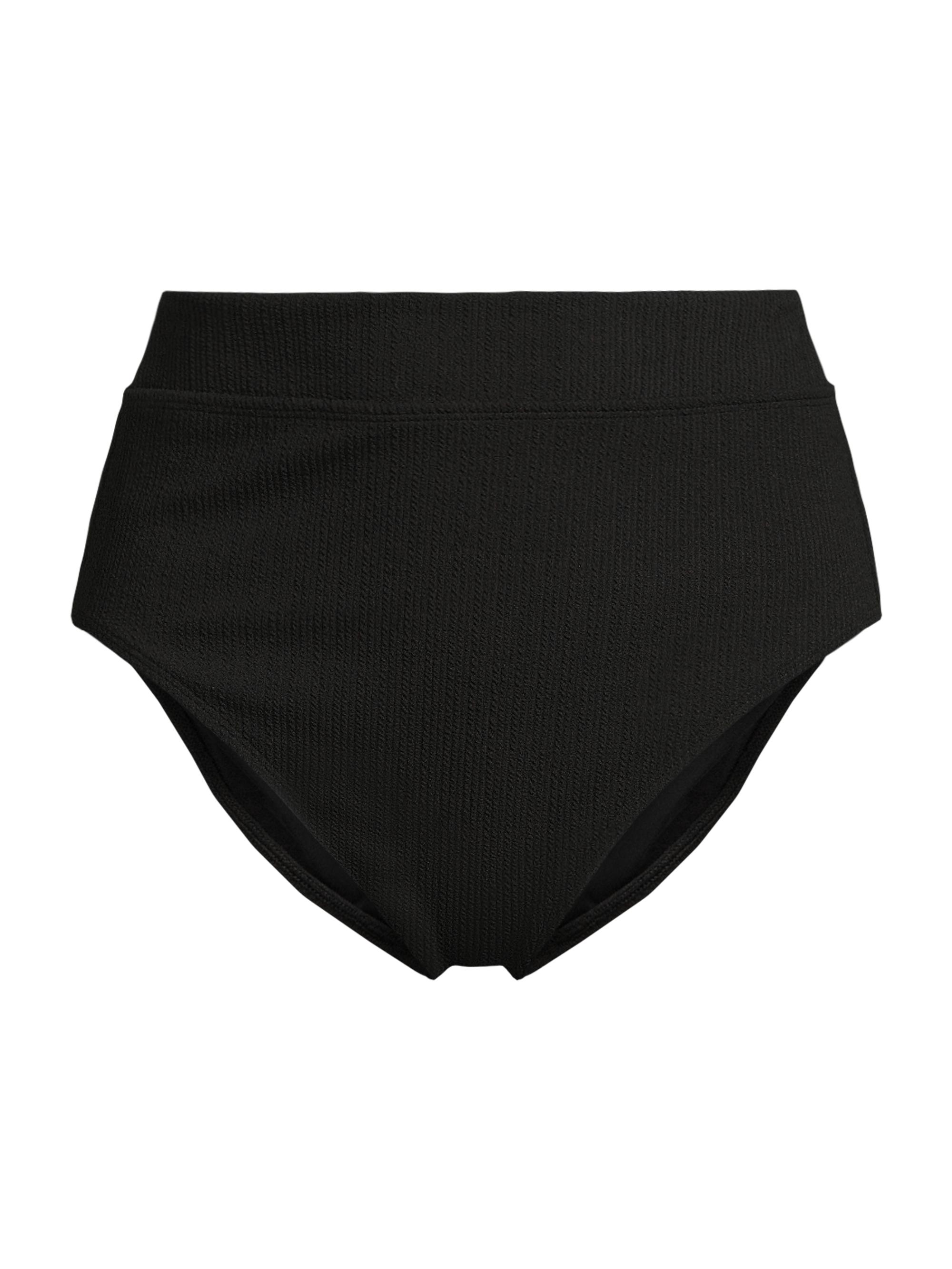 Change of Scenery Women's High-Leg High-Rise Bikini Bottoms - Black Texture