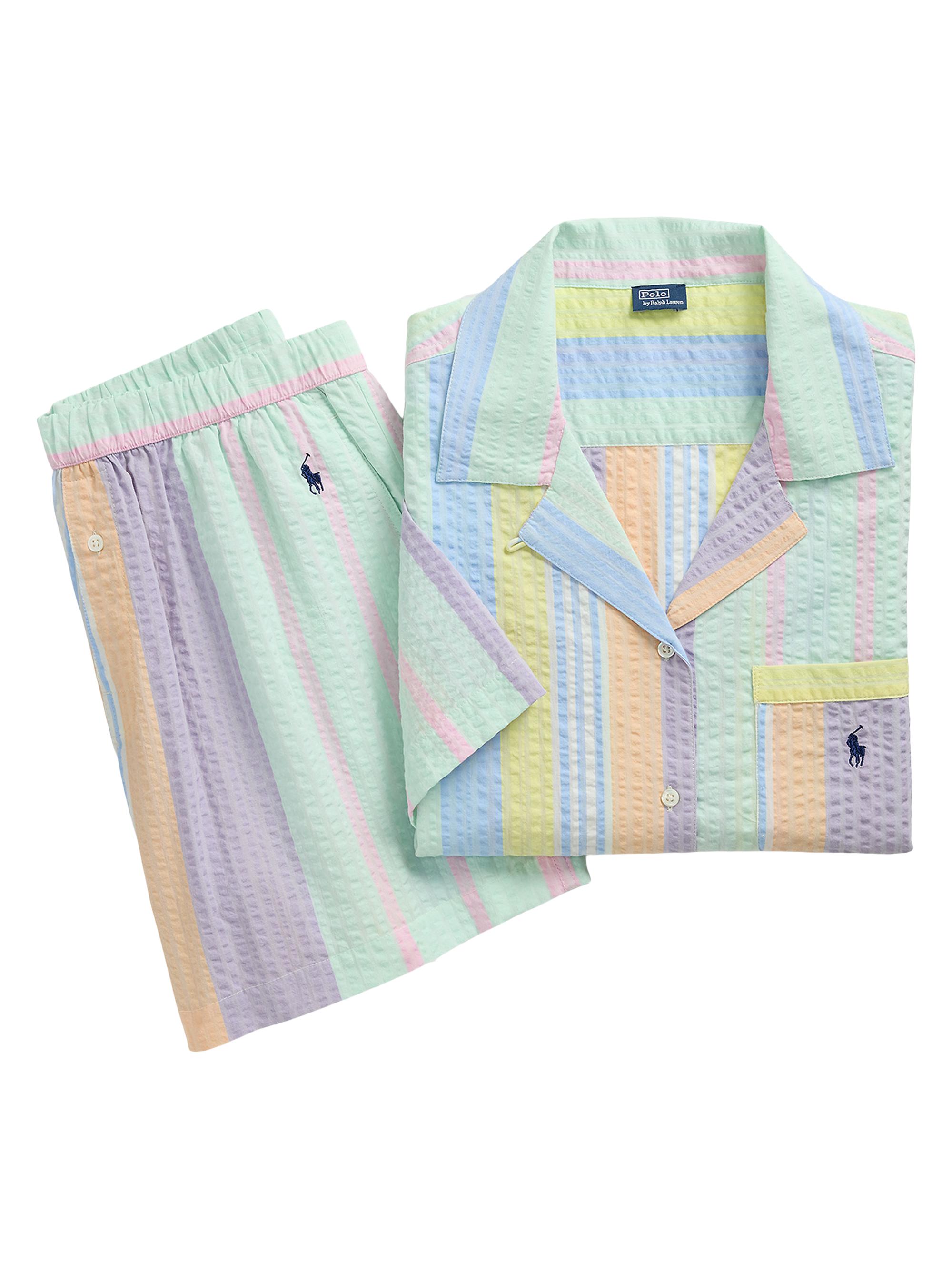 Polo Ralph Lauren Women's Hampton Striped Seersucker Short Pajamas - Coastal Stripe