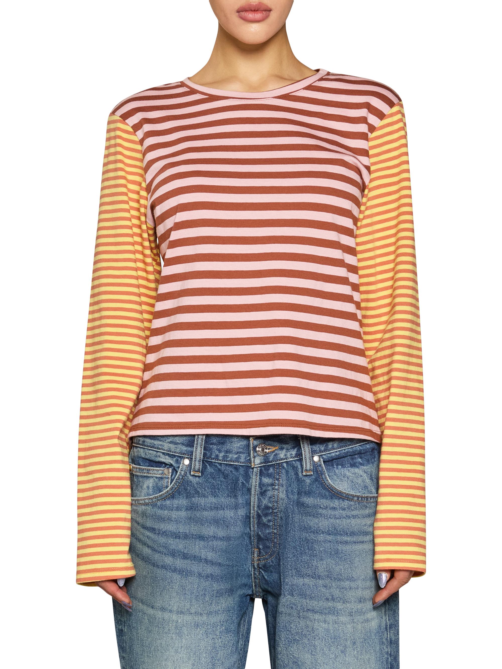 EB Denim Women's Sadie Striped Cotton Long-Sleeve Shirt - Mustard Rose Stripe