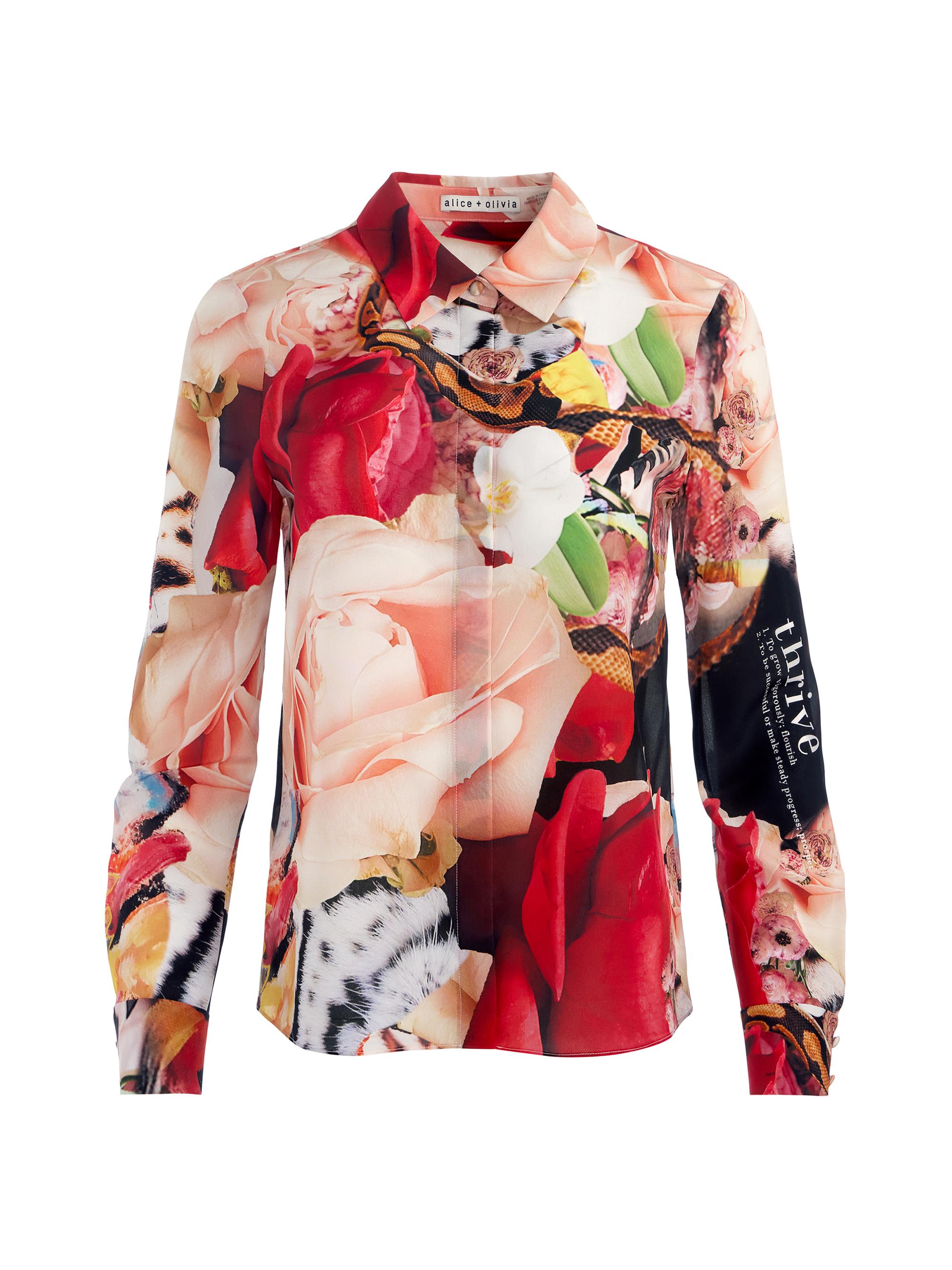 Alice + Olivia Women's A+O x Kelly Dabbah Willa Floral Shirt - Thrive