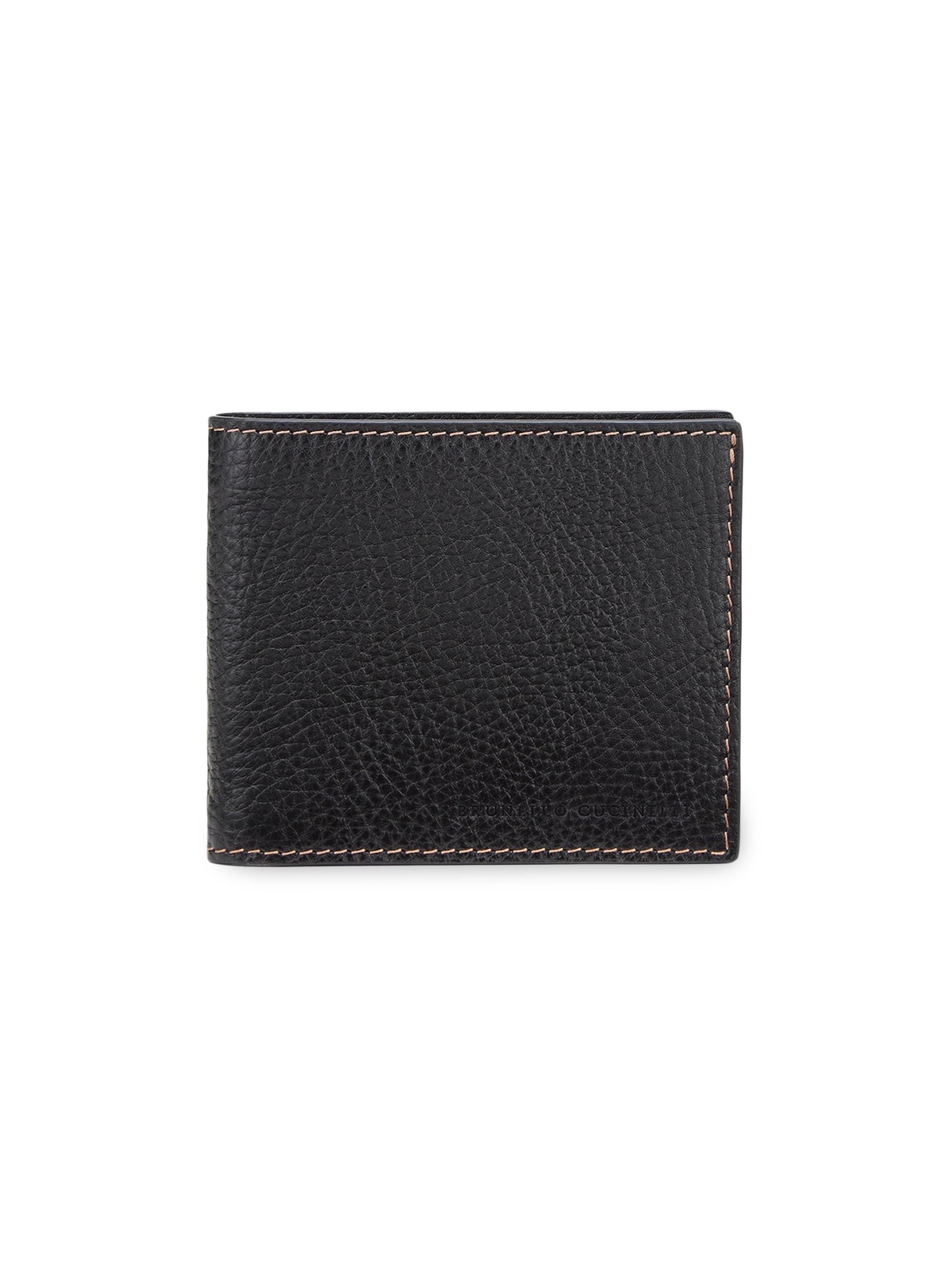 Brunello Cucinelli Men's Grained Calfskin Wallet - Black