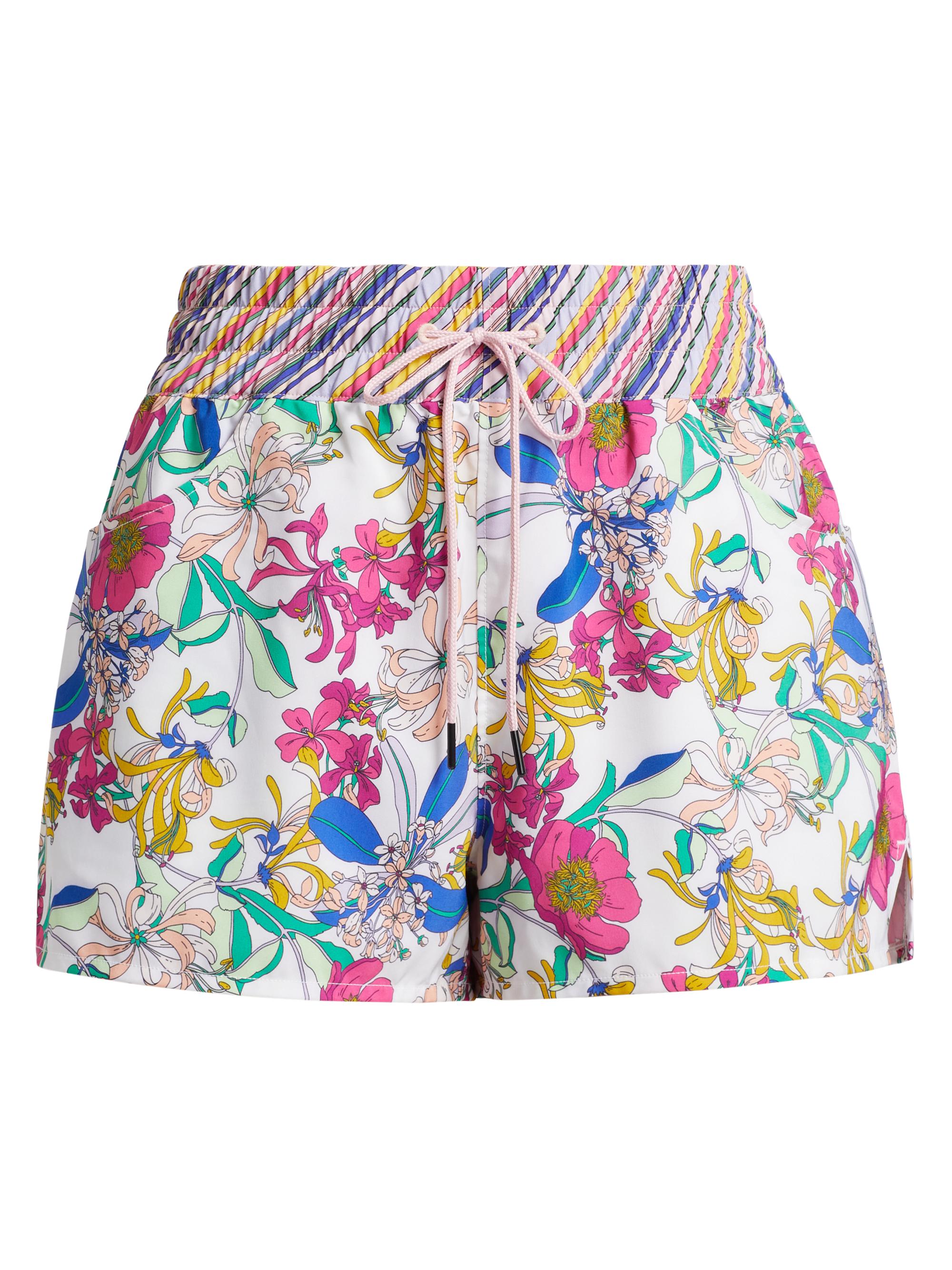 Johnny Was Women's Floral & Striped High-Waisted Board Shorts - Aldrich