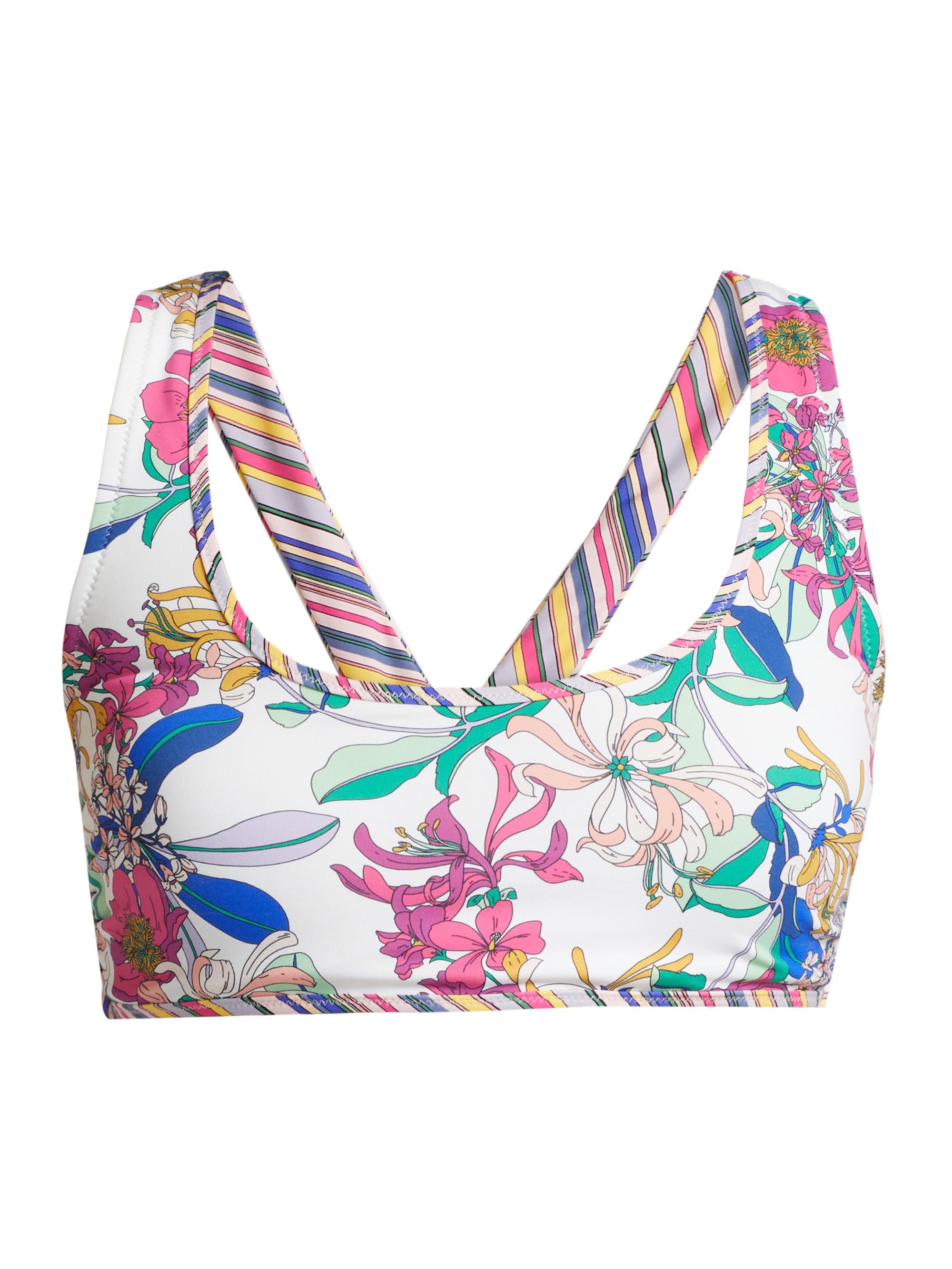 Johnny Was Women's Aldrich Printed Back Ring Bikini Top - Aldrich