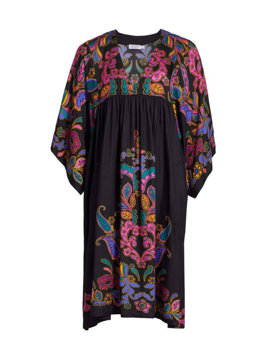 Johnny&#39;s - ｙｕｋａ Johnny Was Lionora V-Neck Silk Swing Dress | Saks Fifth Avenue