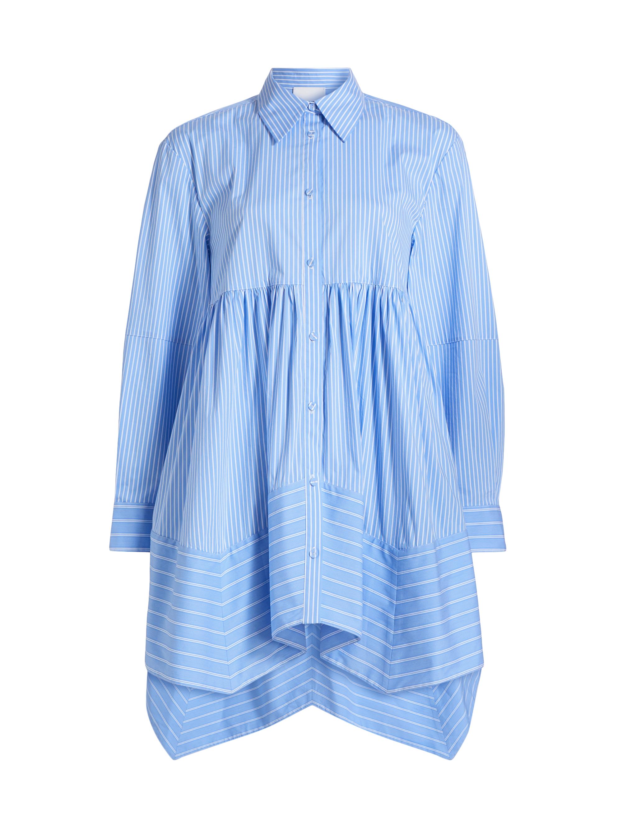 Aknvas Women's Lee Stripe Poplin Shirtdress - Sky Blue Stripe