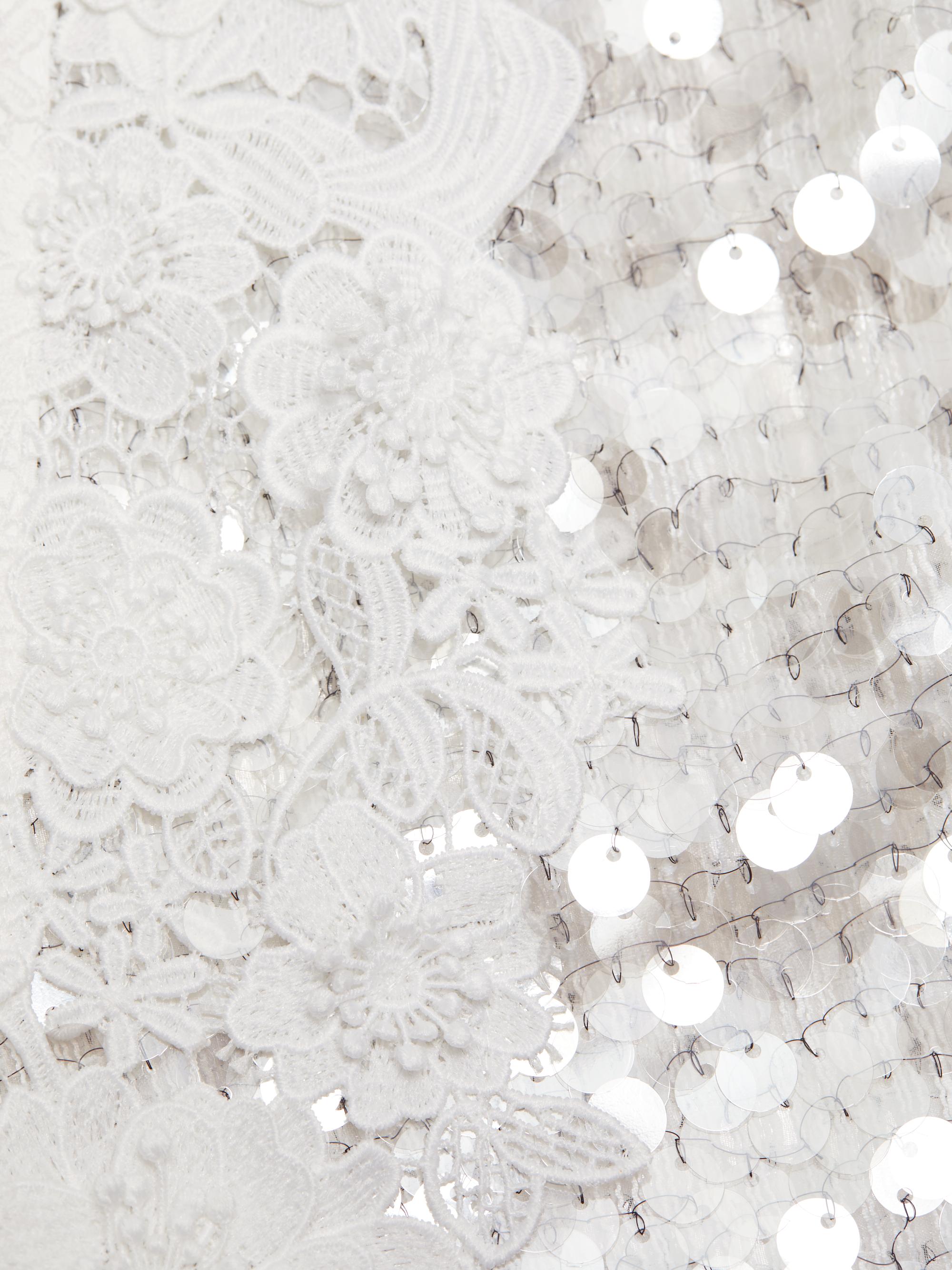 Aknvas Esme Sequined Lace V-Neck Minidress | Saks Fifth Avenue