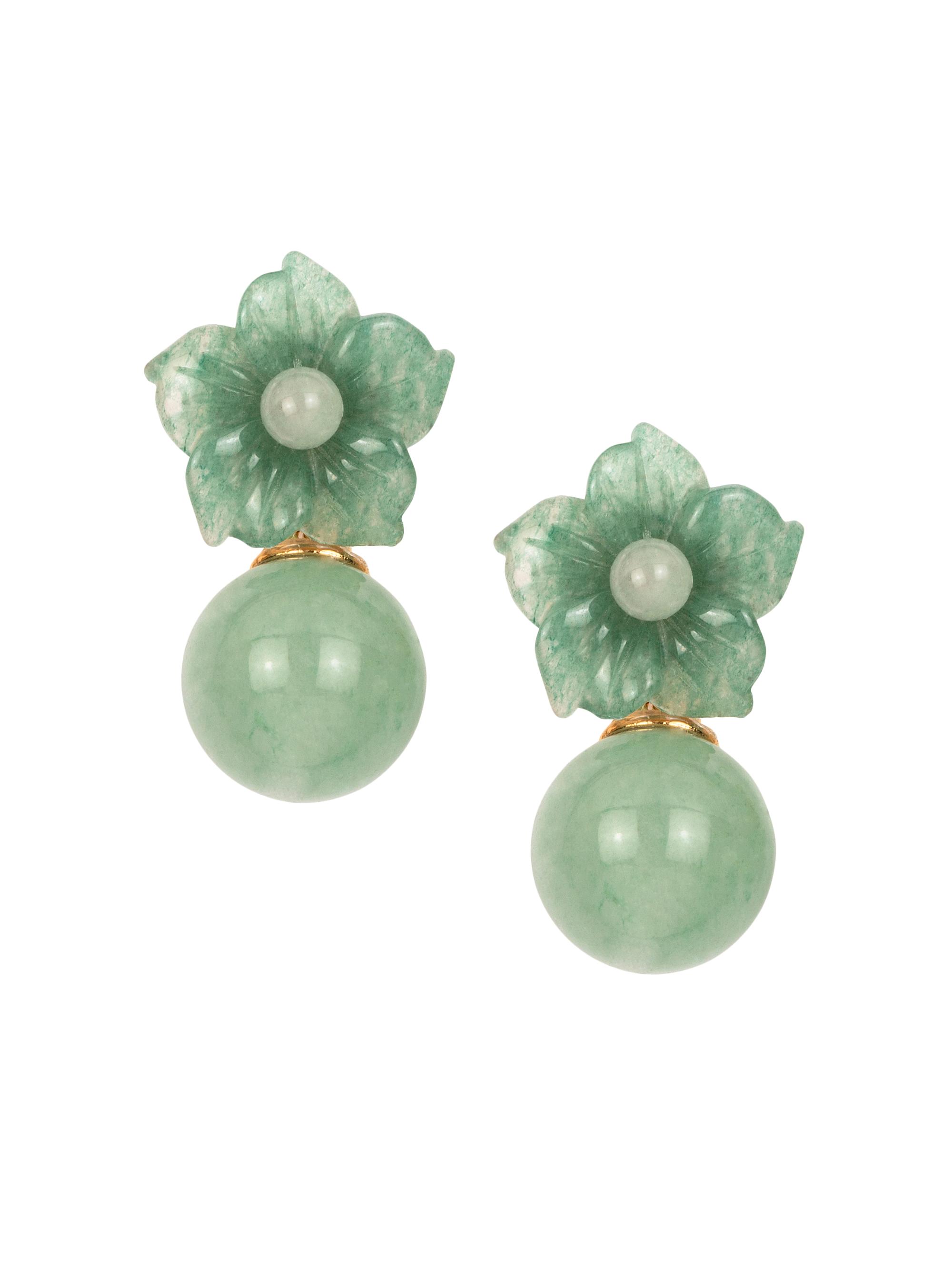 Jennifer Behr Women's Kaylene Goldtone & Gemstone Drop Earrings - Aventurine