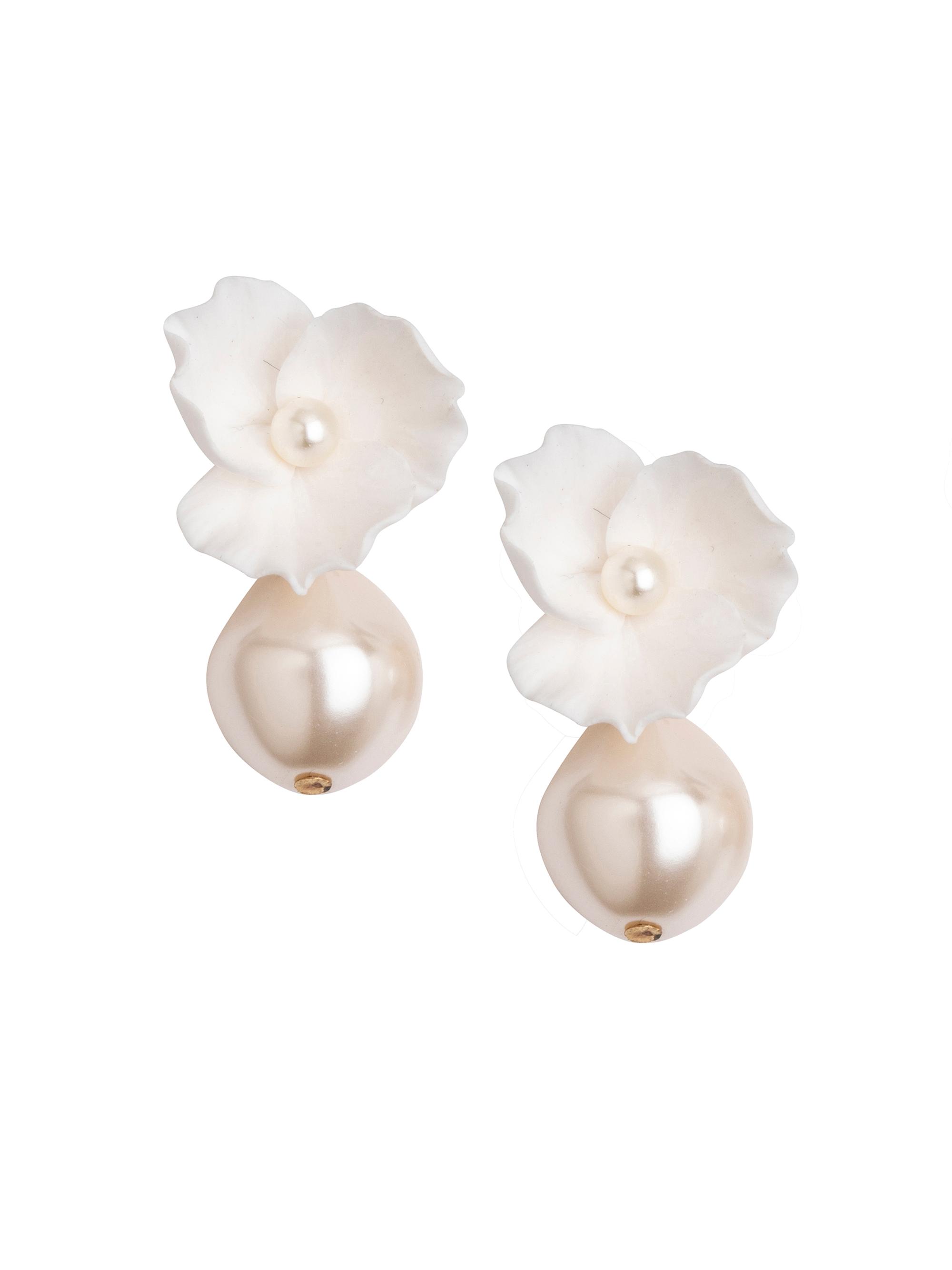 Jennifer Behr Women's Clarabel Polymer & Imitation Pearl Drop Earrings - Cream