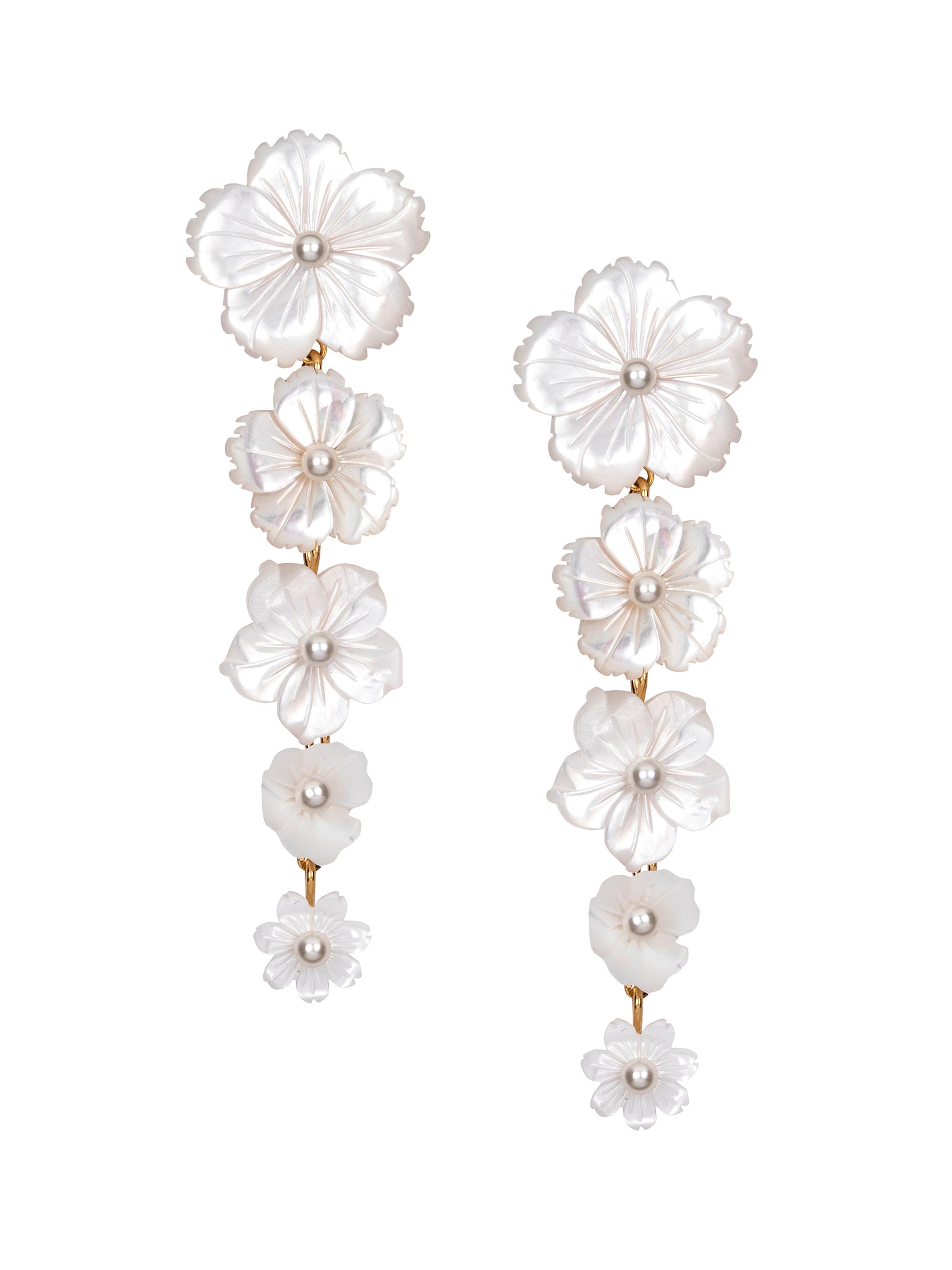 Jennifer Behr Women's Chelsey Mother-Of-Pearl & 18K-Gold-Plated Brass Drop Earrings - Pearl