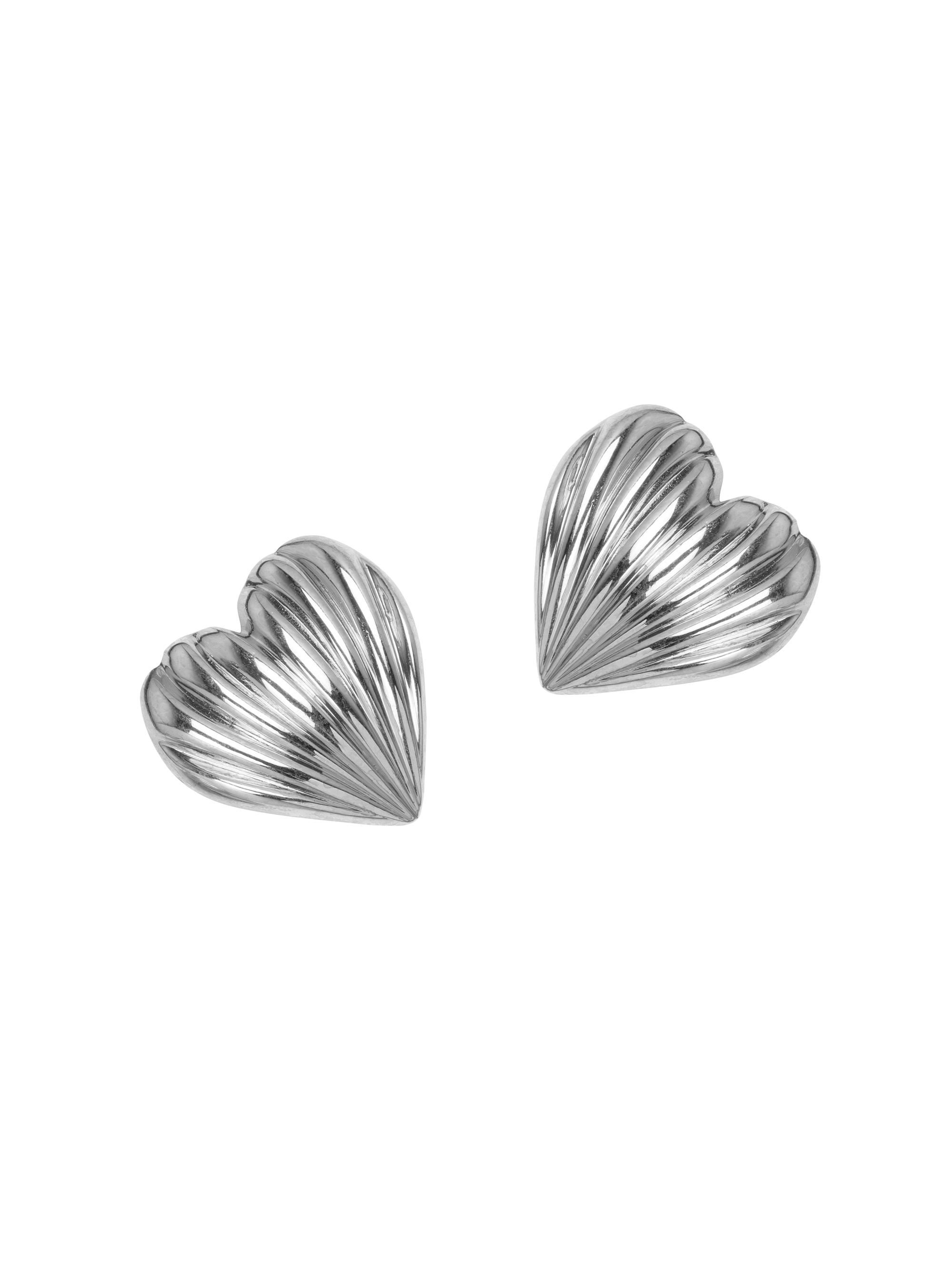Jennifer Behr Women's Libi 18K-Gold-Plated or Silvertone Heart Stud Earrings - Silver
