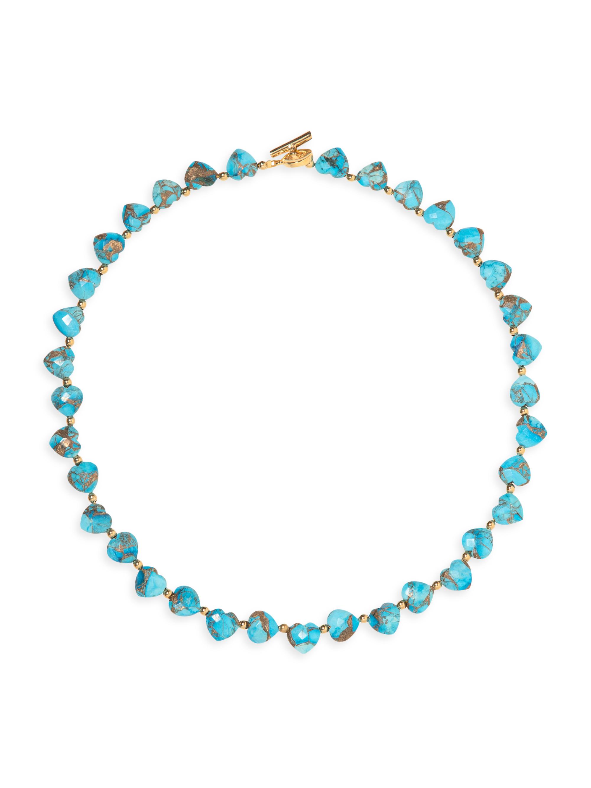 Jennifer Behr Women's Angara Goldtone & Turquoise Heart Necklace - Turquoise